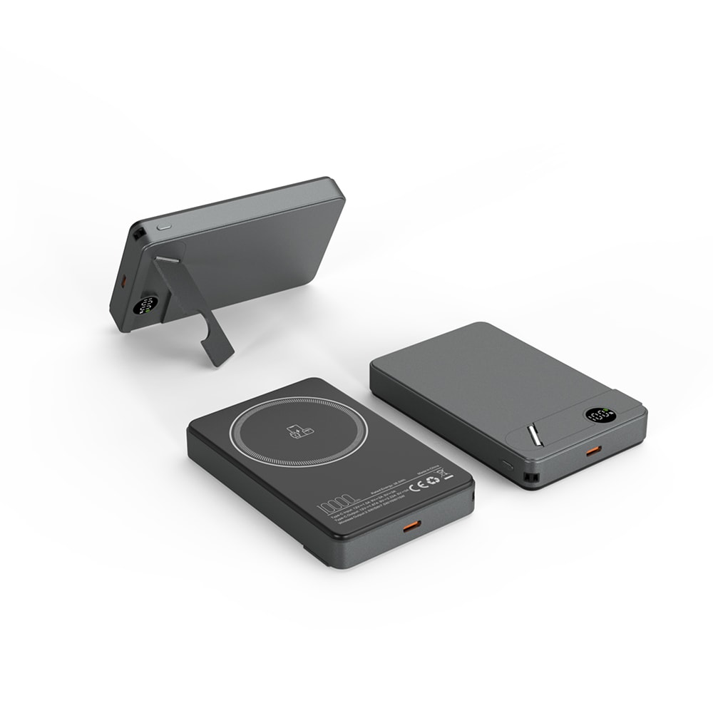 KİLYOS 10.000 MAH SİYAH MAGSAFE  ve  WIRELESS STANDLI POWERBANK