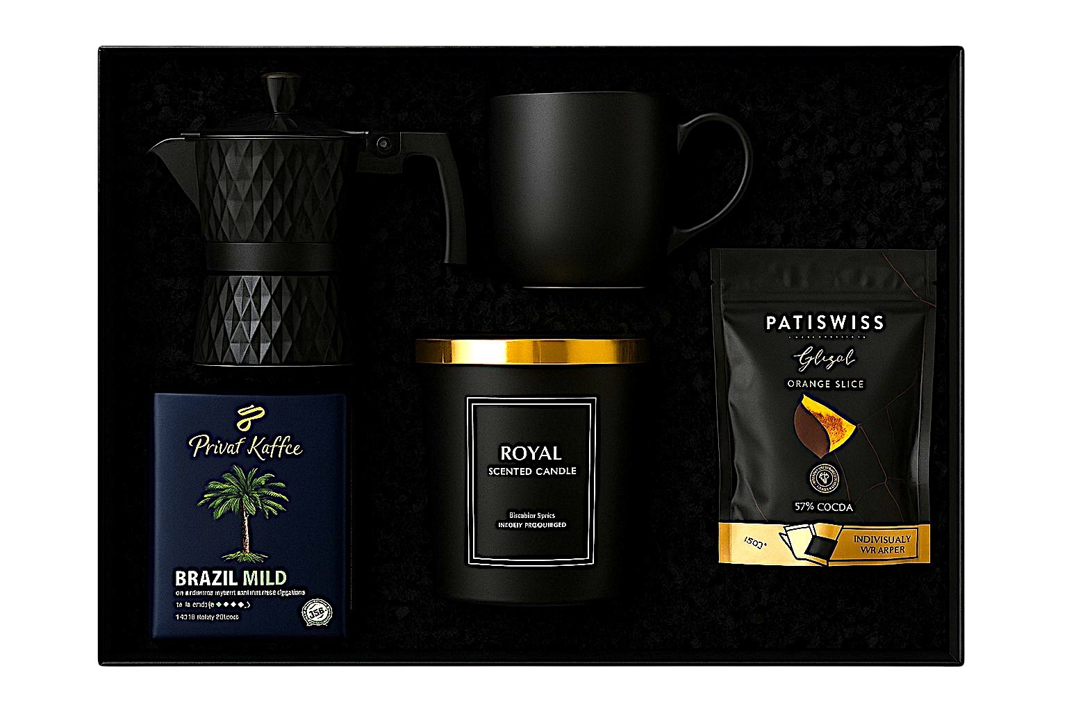 Moka Pot Kahve Kupa Mum Çikolata Kurumsal Hediye Kutusu 