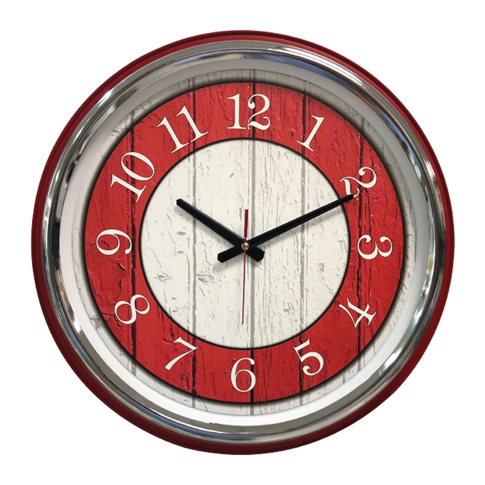 KİBELE201 KIRMIZI METAL KASA DUVAR SAATİ (505 MM)