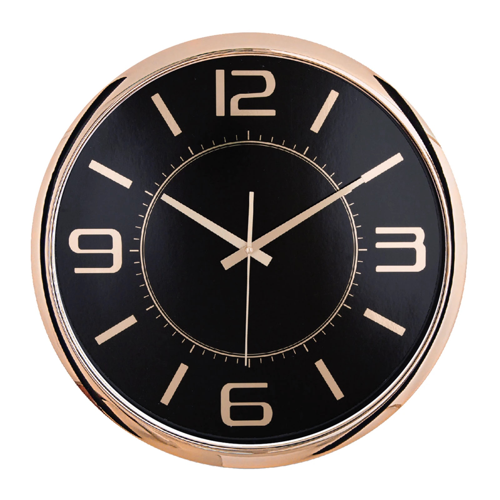 HELLEN404 SİYAH-BAKIR METALİZE ÇERÇEVE DUVAR SAATİ (420MM)