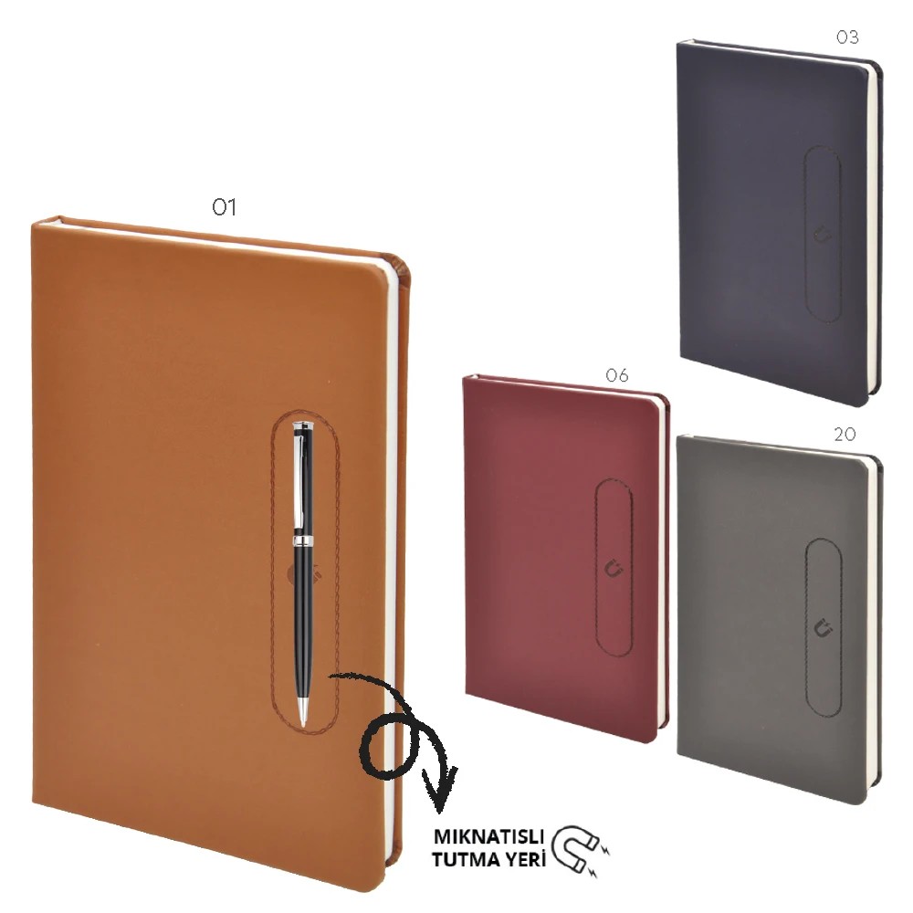 Logo Baskılı Termo Deri Magnetli Defter