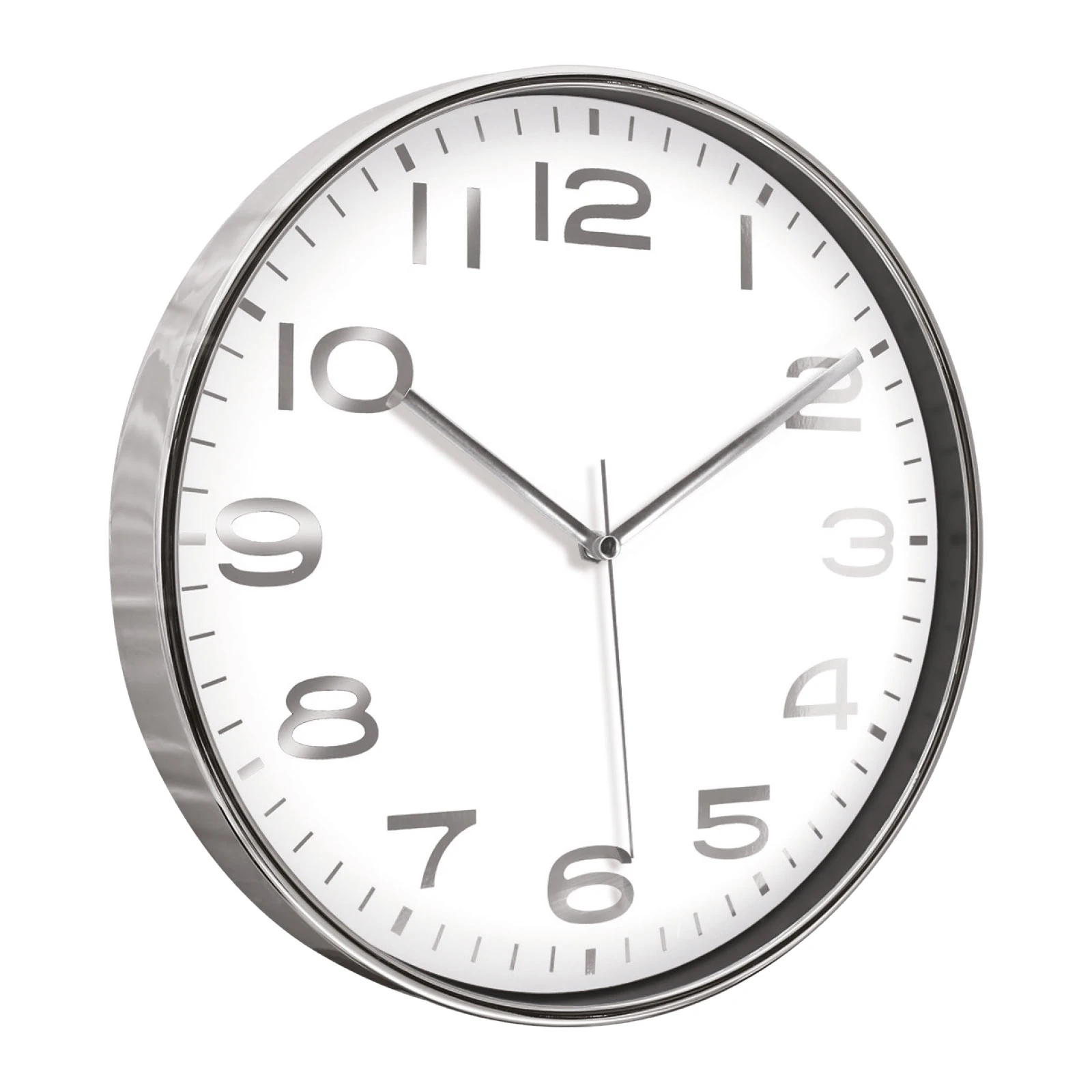 HADES406 BEYAZ-GÜMÜŞ METALİZE ÇERÇEVE DUVAR SAATİ(380 MM)