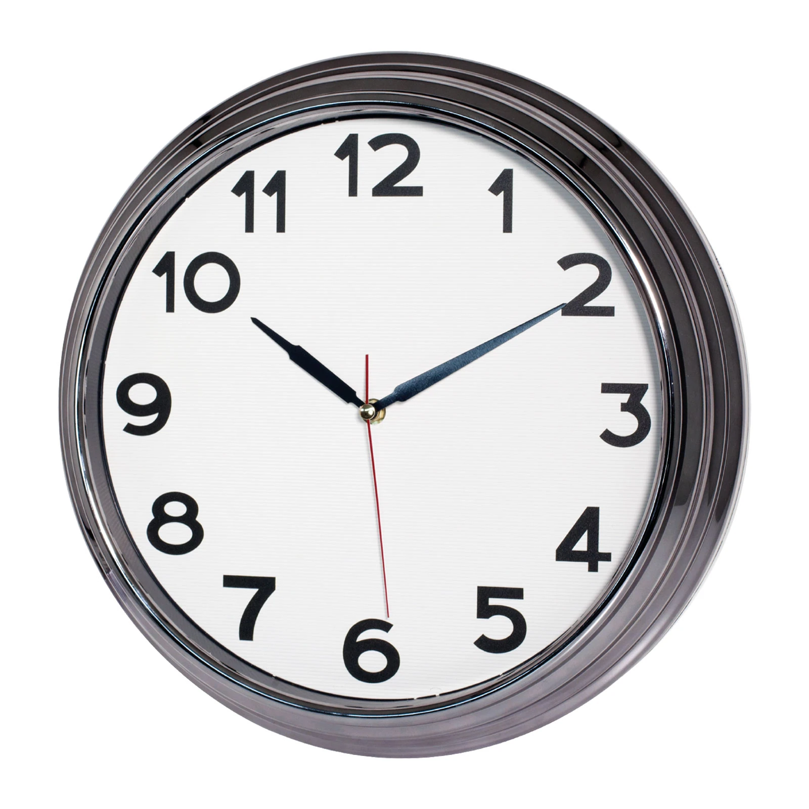 SEZAR401 BEYAZ-FÜME METALİZE ÇERÇEVE DUVAR SAATİ (380 MM)