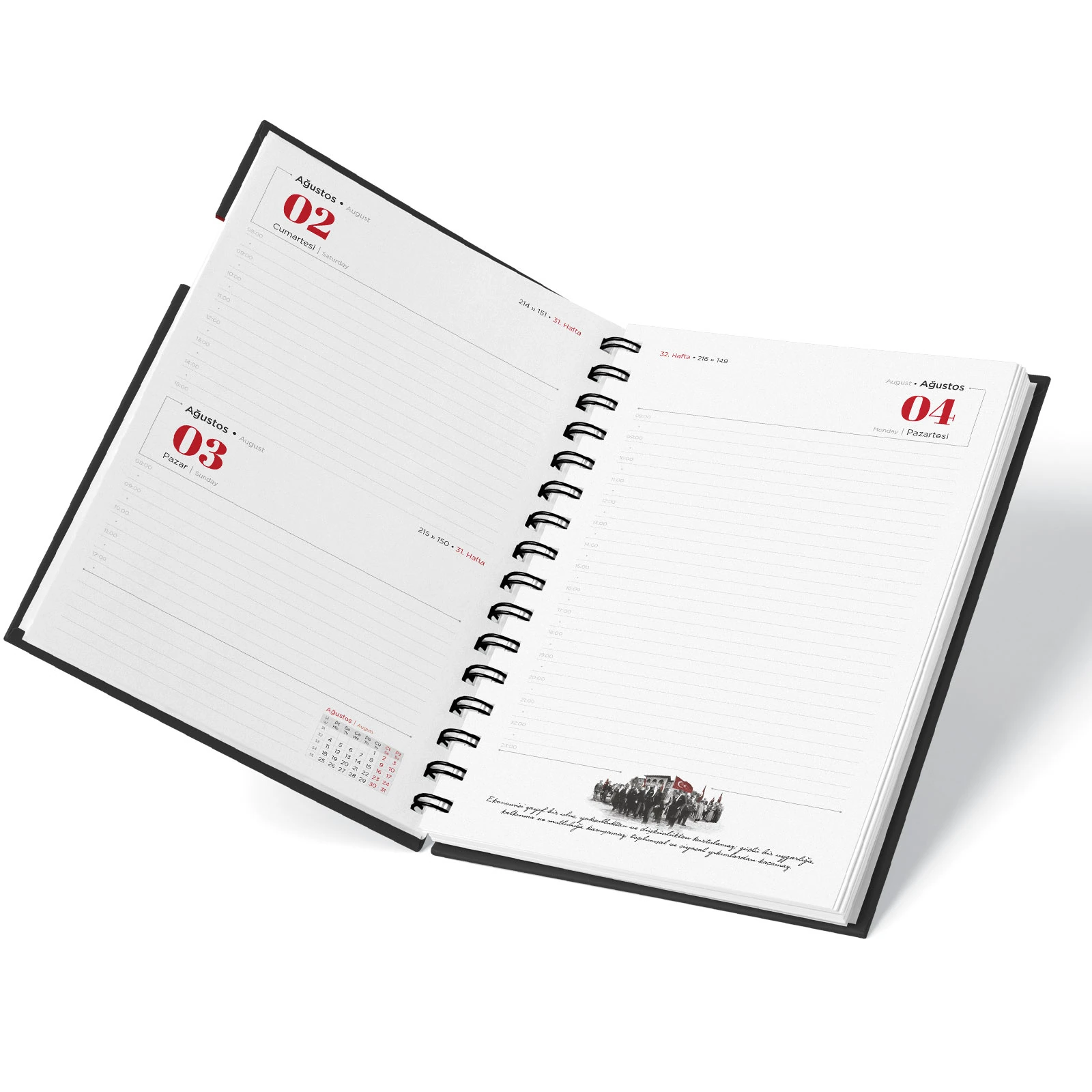 GAZİ TARİHLİ AJANDA (17X24 CM)