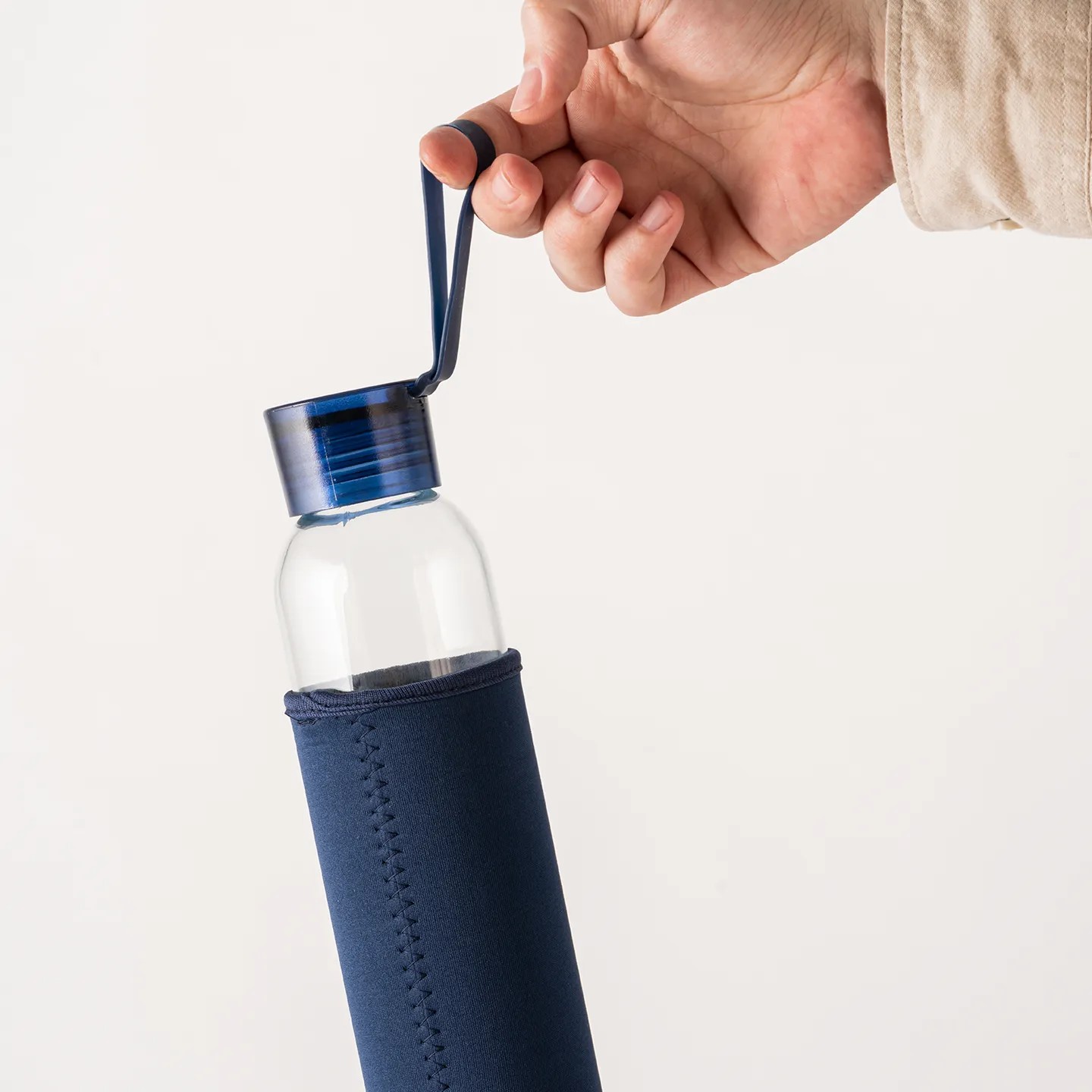 500ml Kılıflı Geri Dönüştürülmüş Cam Su Şişesi