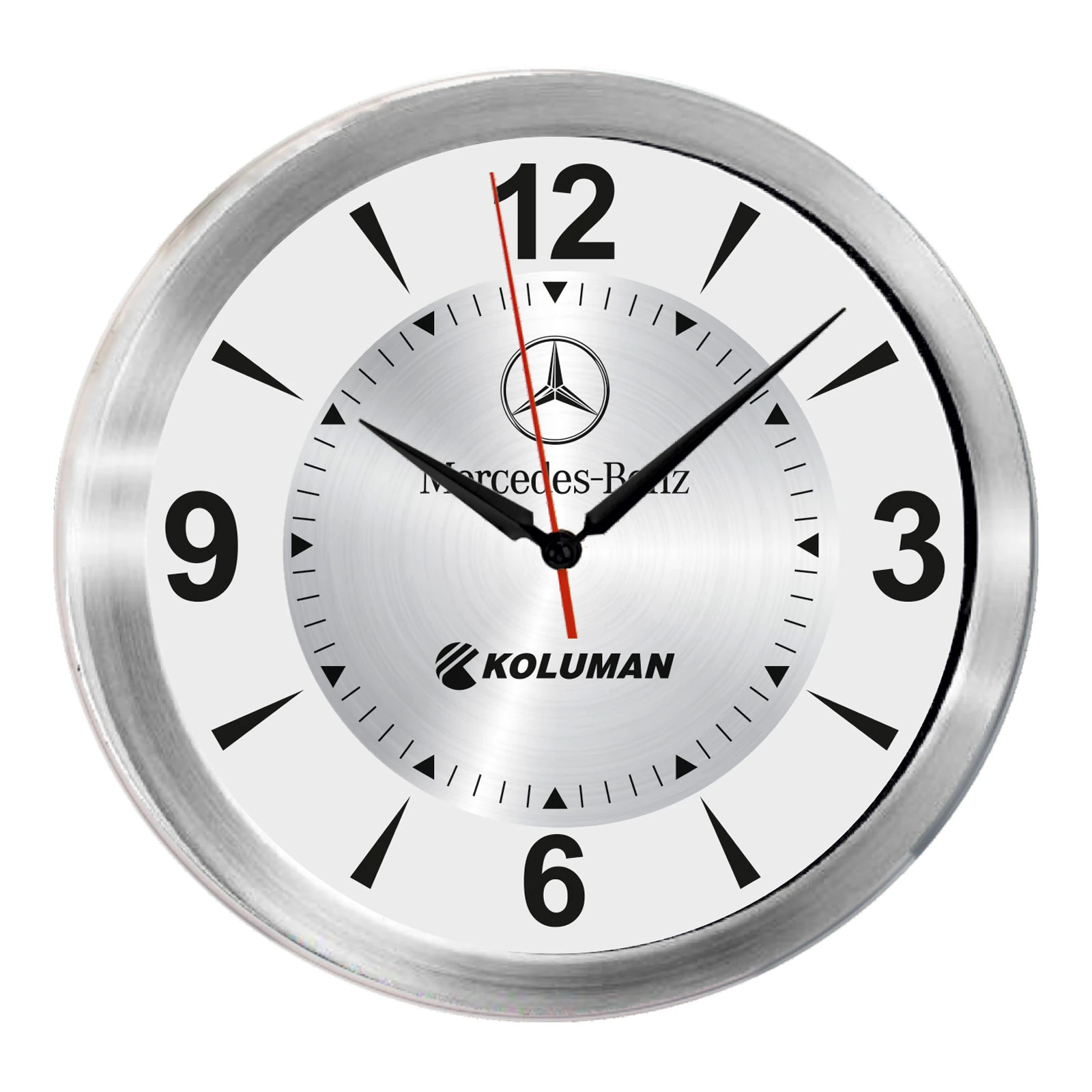 TRİTON091 GÜMÜŞ METAL KASA DUVAR SAATİ (350 MM)