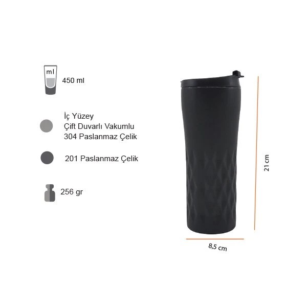 Baskılı 450 ML Termos Bardak