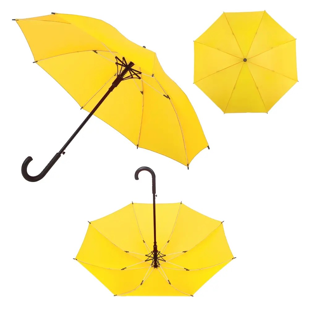 Logo Baskılı Plastik Saplı 8 Panel Fiberglass Baston Şemsiye