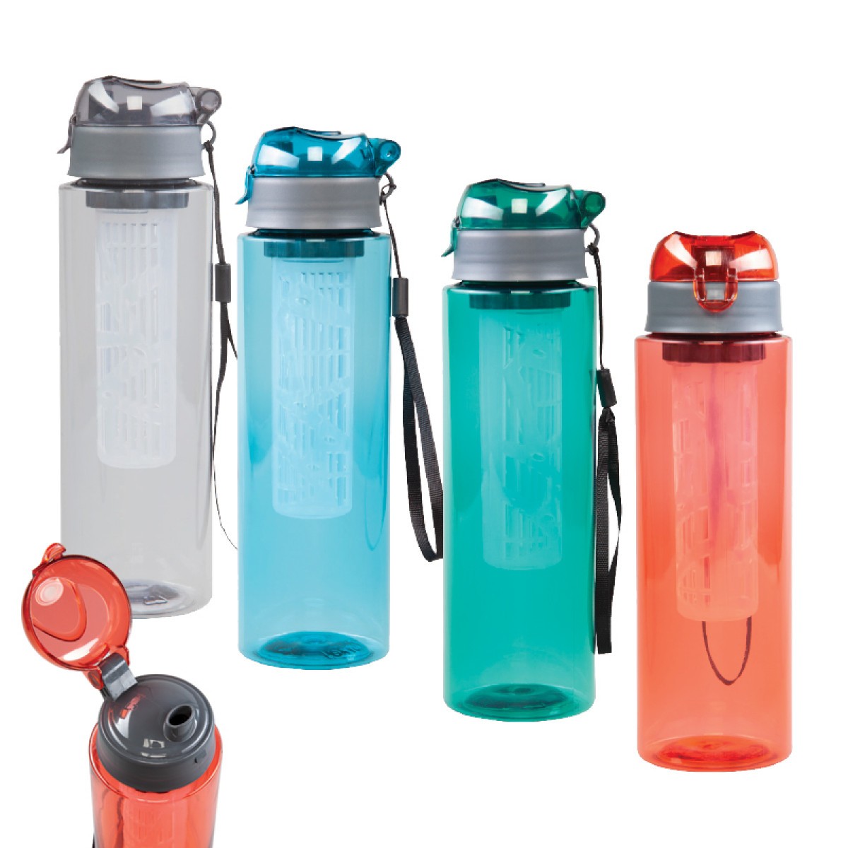 Baskılı 800 ML Detoks Filtreli Plastik Su Şişesi