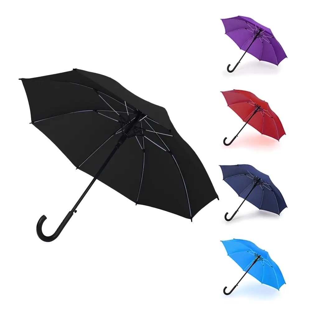 Logo Baskılı Plastik Saplı 8 Panel Fiberglass Baston Şemsiye