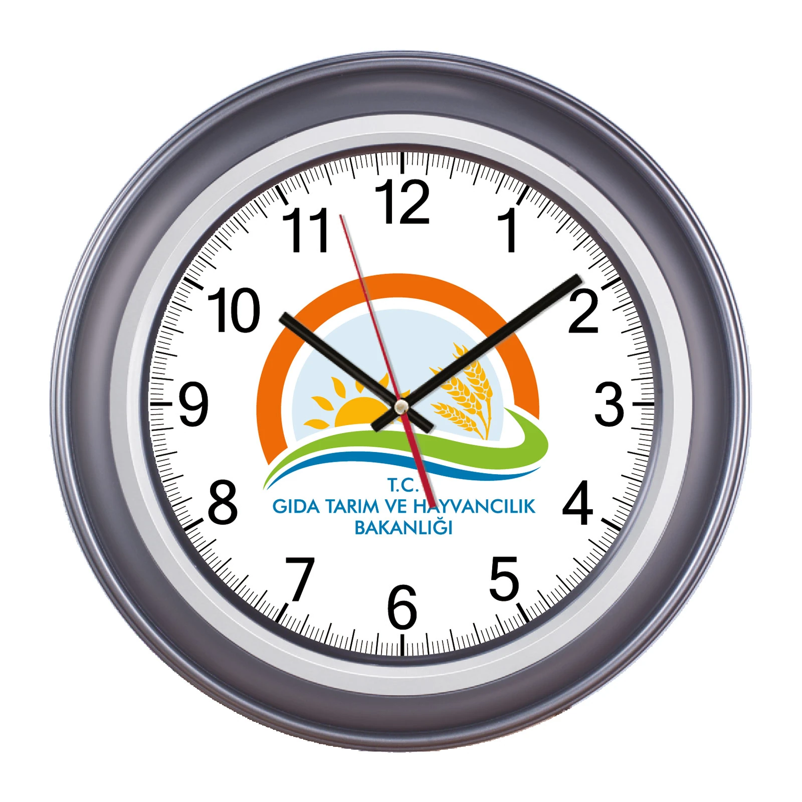 BENDİS509 BEYAZ-GÜMÜŞ BRİSTOL KADRAN DUVAR SAATİ (400 MM)