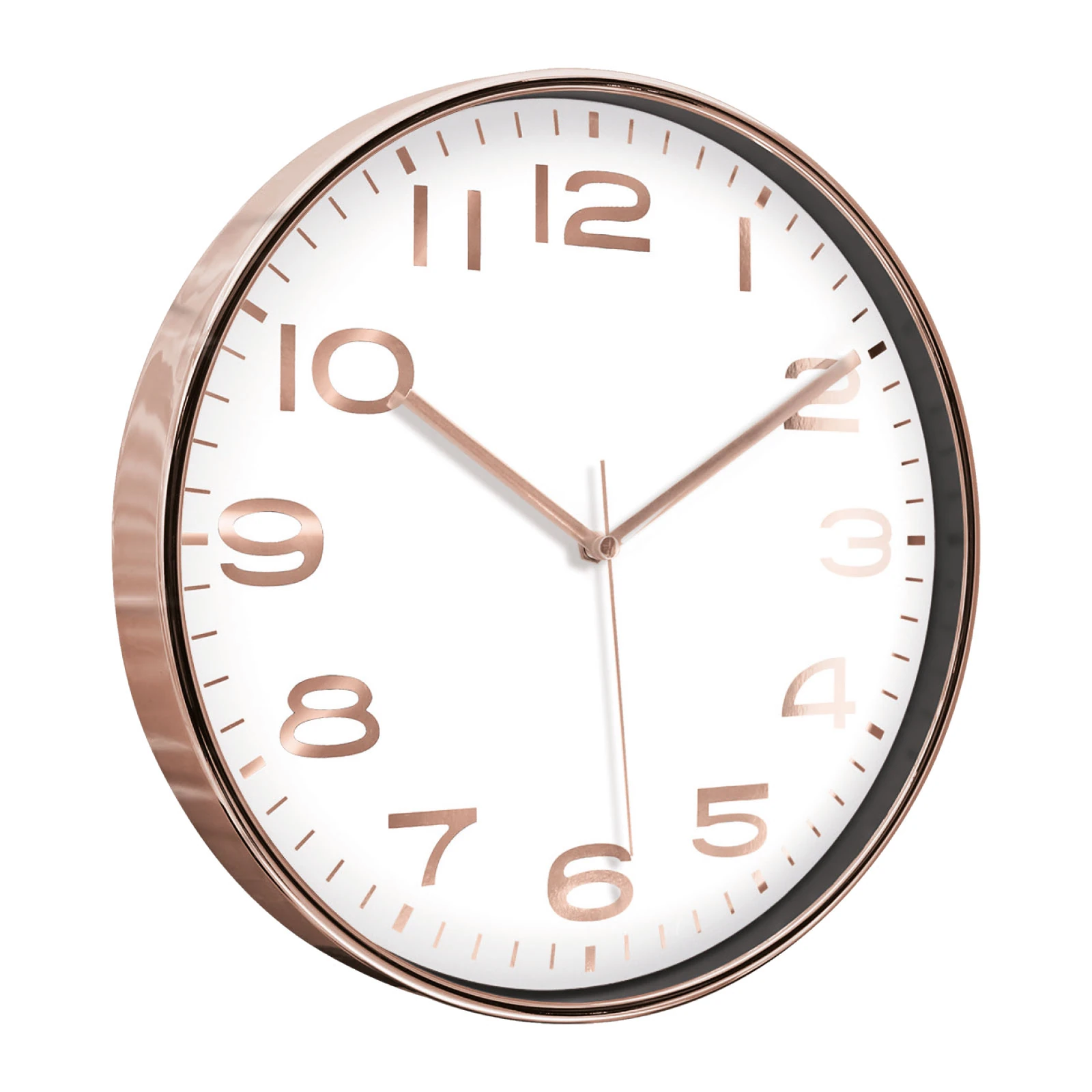 HADES406 BEYAZ-BAKIR METALİZE ÇERÇEVE DUVAR SAATİ(380 MM)