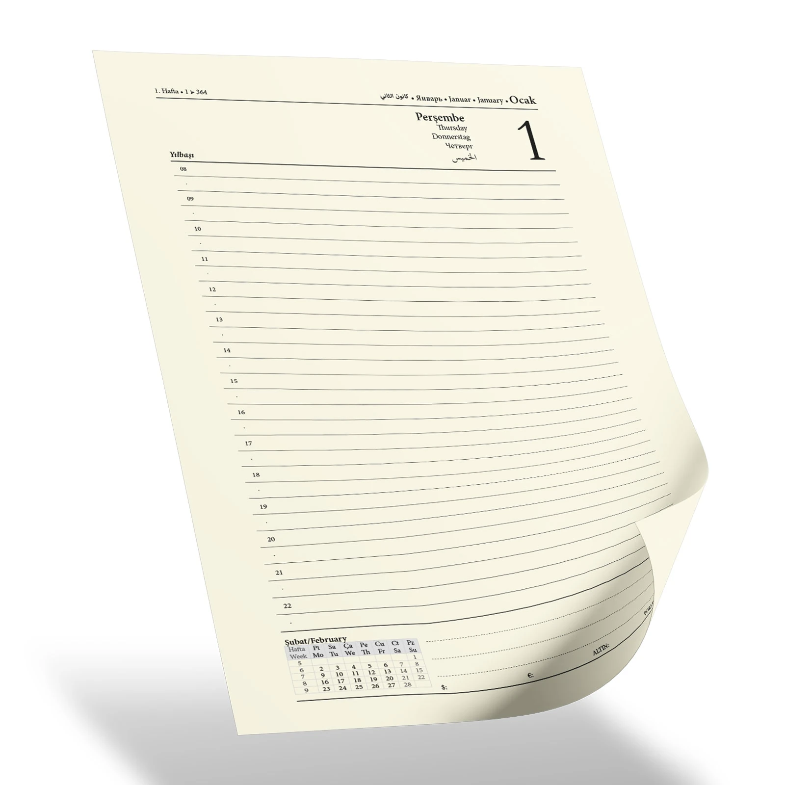 YAŞAMKENT KIRMIZI TARİHLİ AJANDA (17X24 CM)