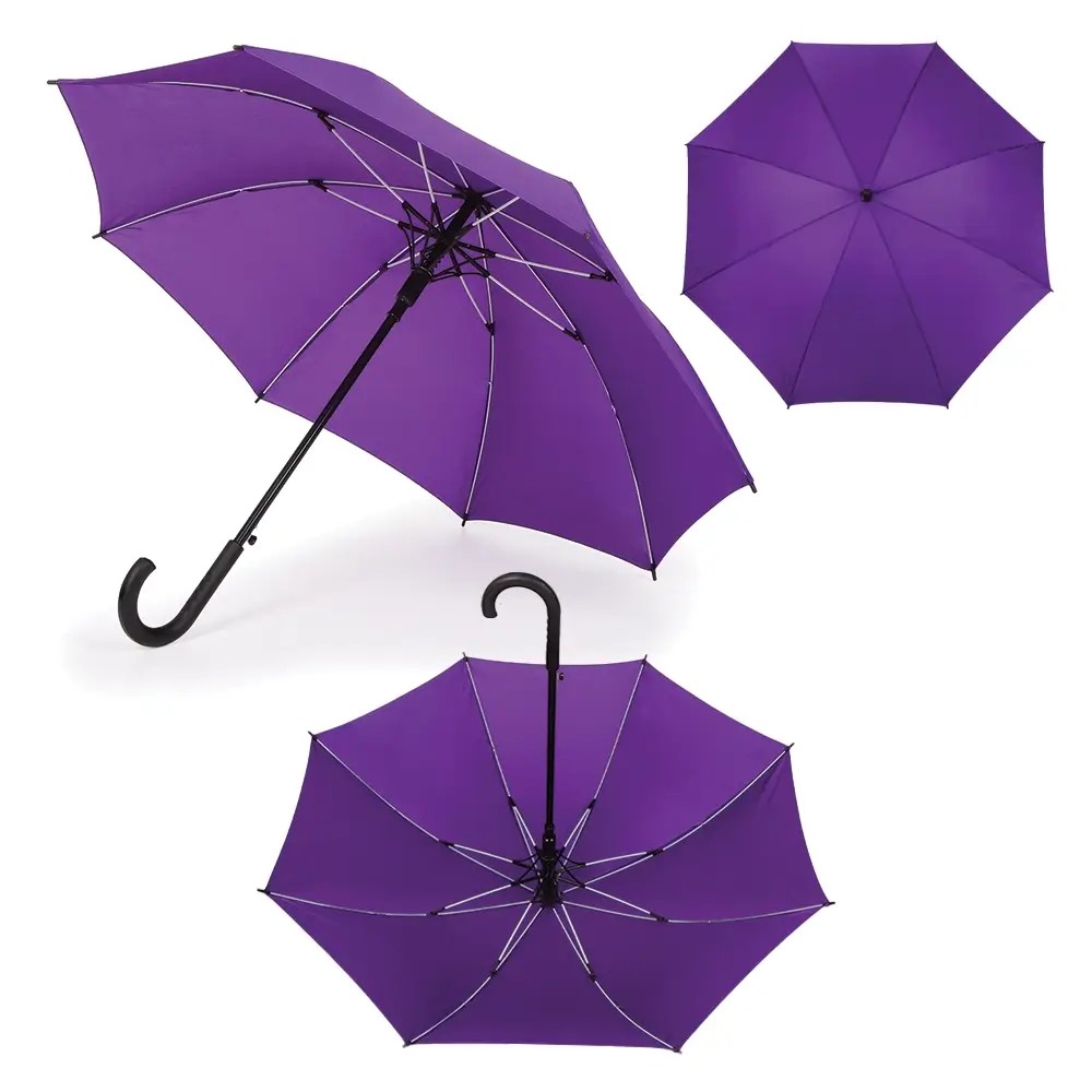 Logo Baskılı Plastik Saplı 8 Panel Fiberglass Baston Şemsiye