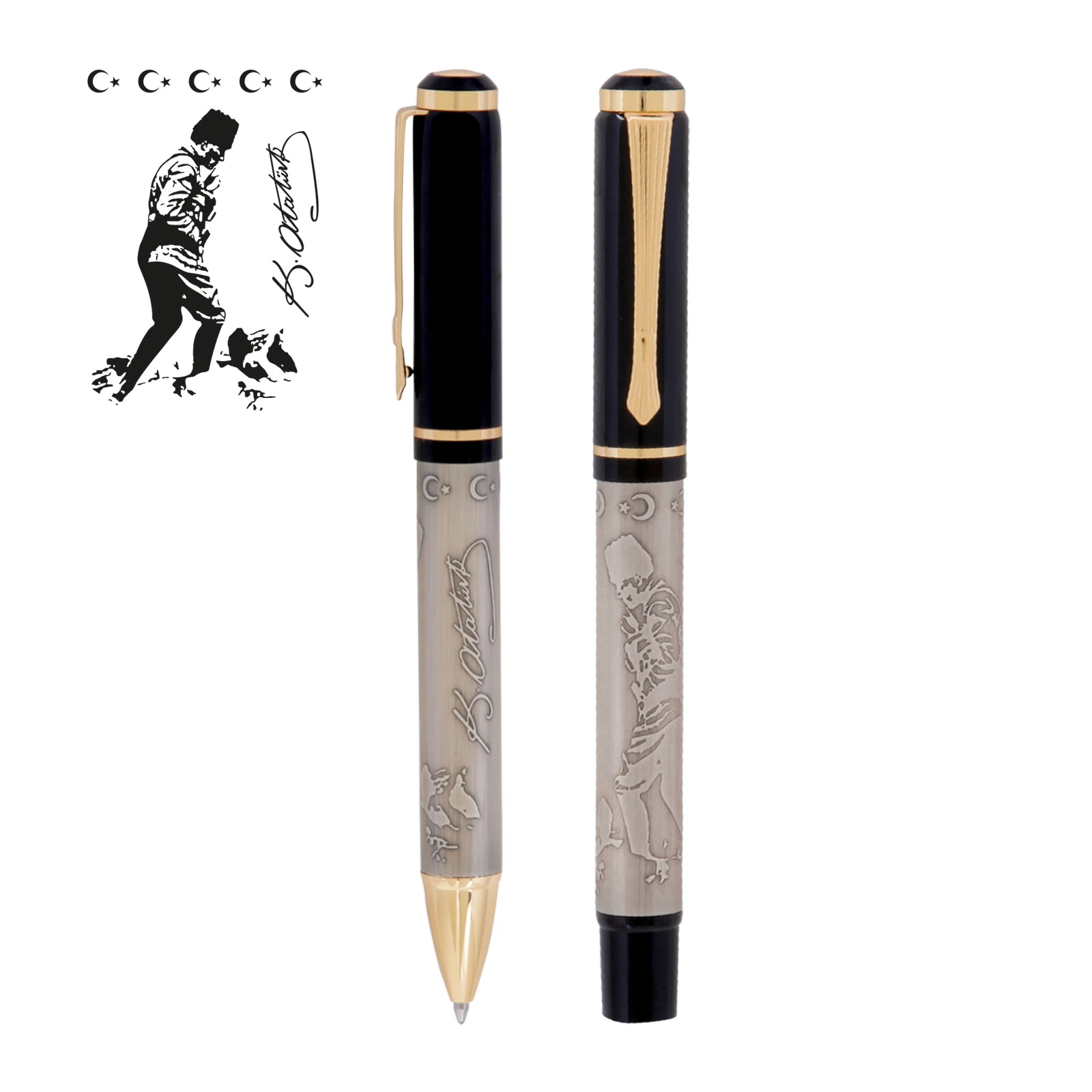 SİLOPİ ATATÜRK KABARTMALI İKİLİ KALEM SETİ 