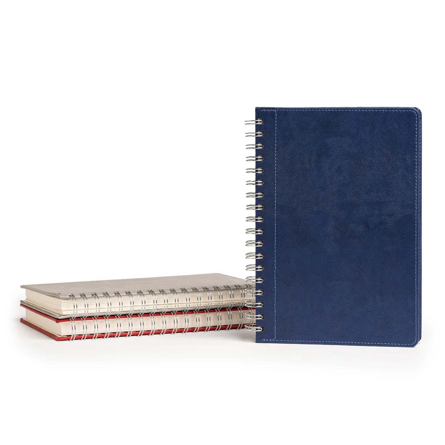 17 x 24 cm Spiralli Termo PU Sert Kapaklı Tarihsiz Defter, 240 Sayfa, 80 gr Ivory Krem Kareli İç Kağıt