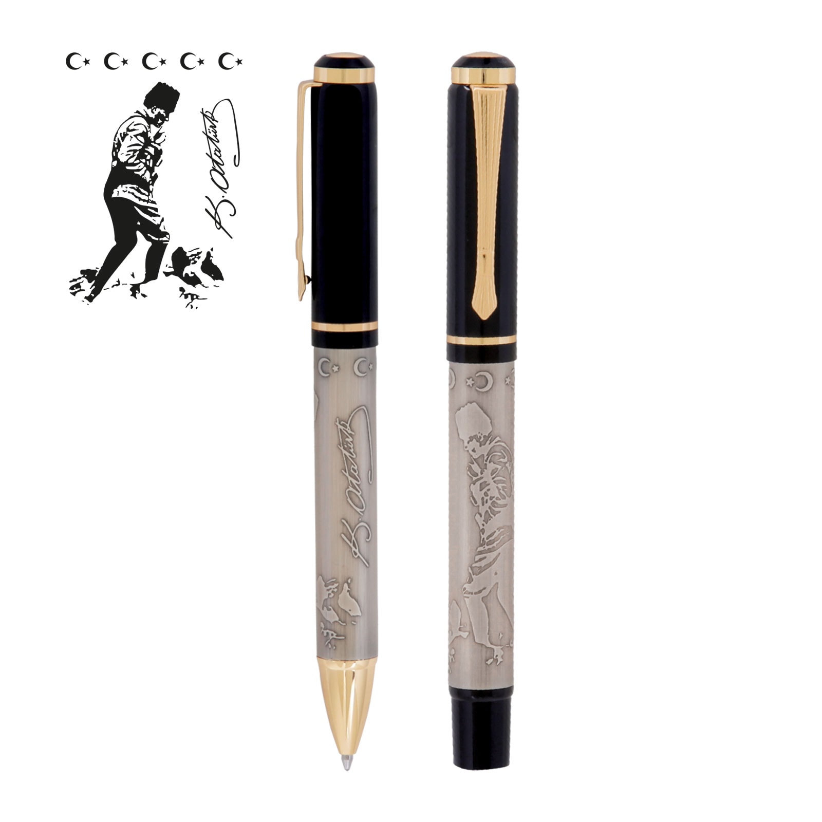 SİLOPİ ATATÜRK KABARTMALI İKİLİ KALEM SETİ 