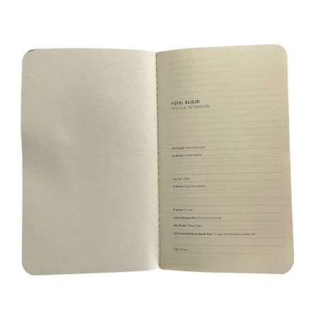 Logo Baskılı 13 x 21 cm Terzi Dikişli Yumuşak Kapaklı Tarihsiz Defter,