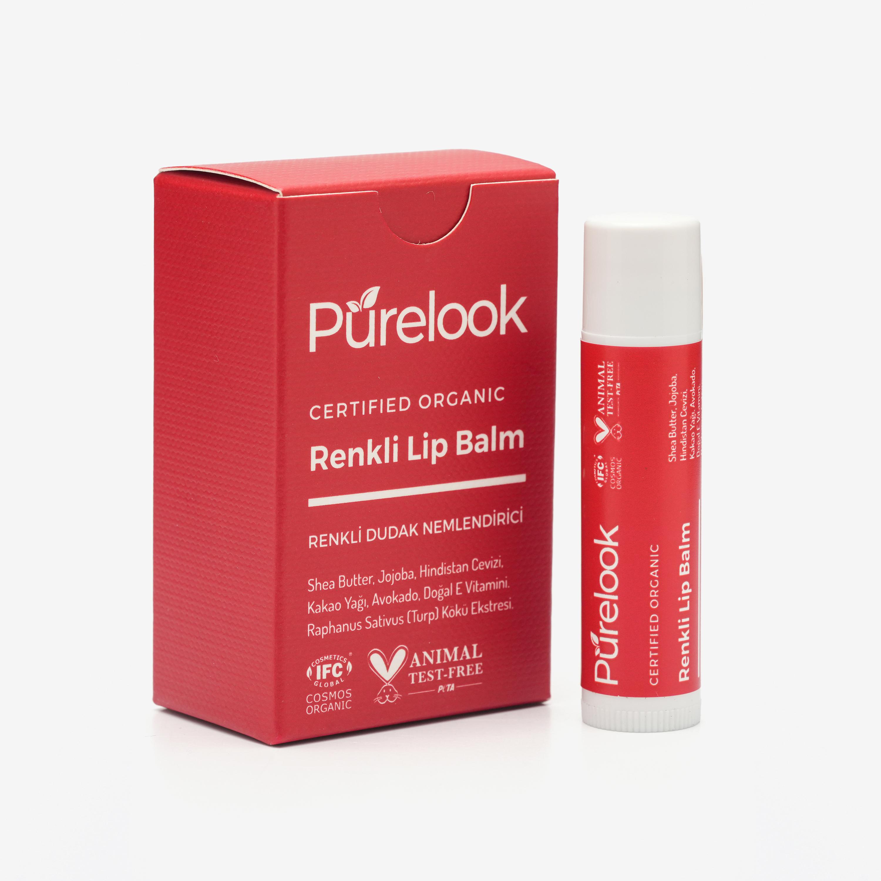 Purelook Organik Sertifikalı Doğal Renkli Dudak Balmı 5ml