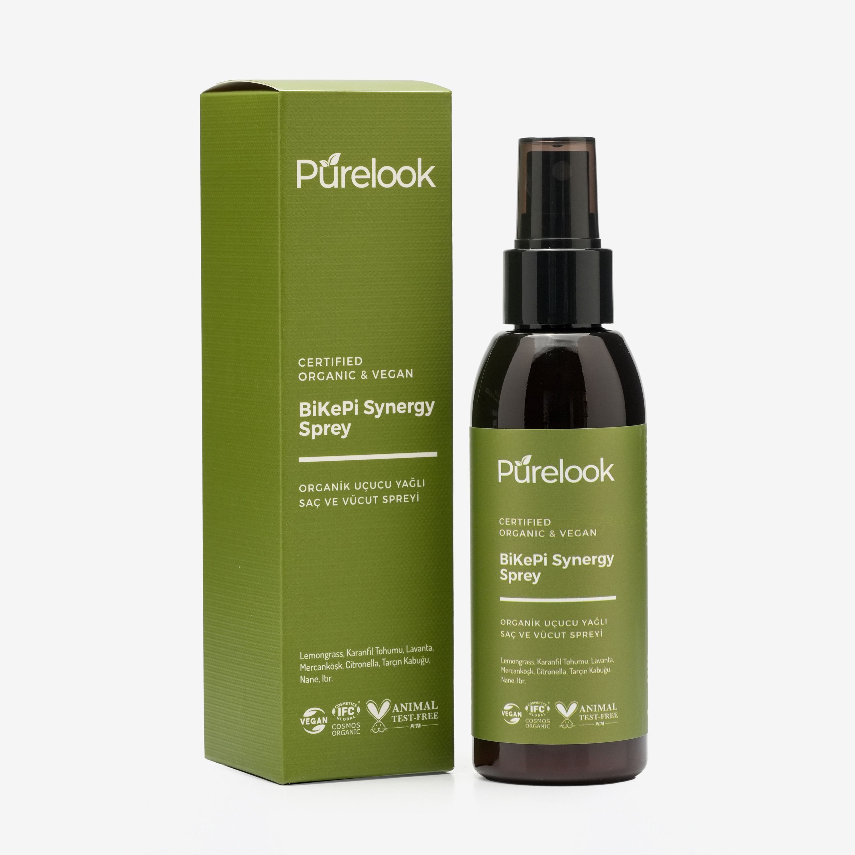 Purelook BiKePi Organik ve Vegan Sertifikalı Bit, Kene ve Pire için Vücut Koruyucu Sprey 125ml. 