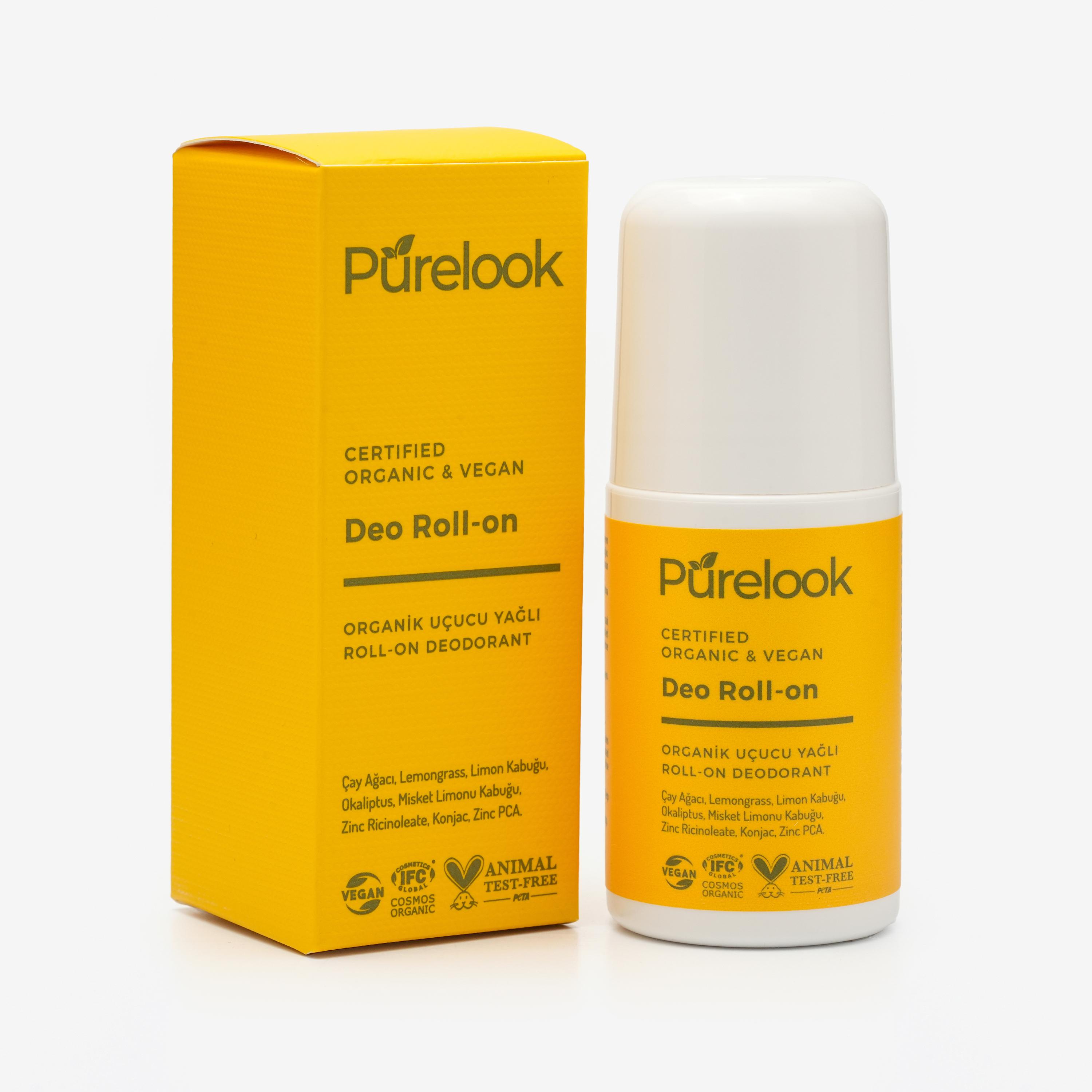 Purelook Organik ve Vegan Sertifikalı Kadın ve Erkek için Doğal Roll On Deodorant 50ml.