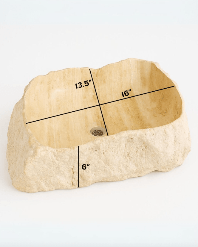 Travertine Natural Stone Sink, Handmade Custom Sink
