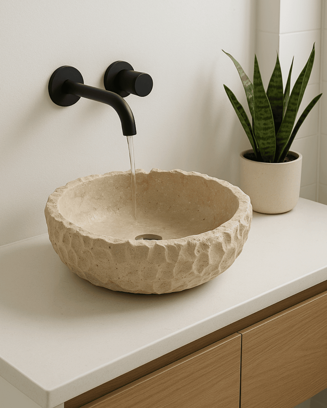 Natural Form Travertine Stone Sink
