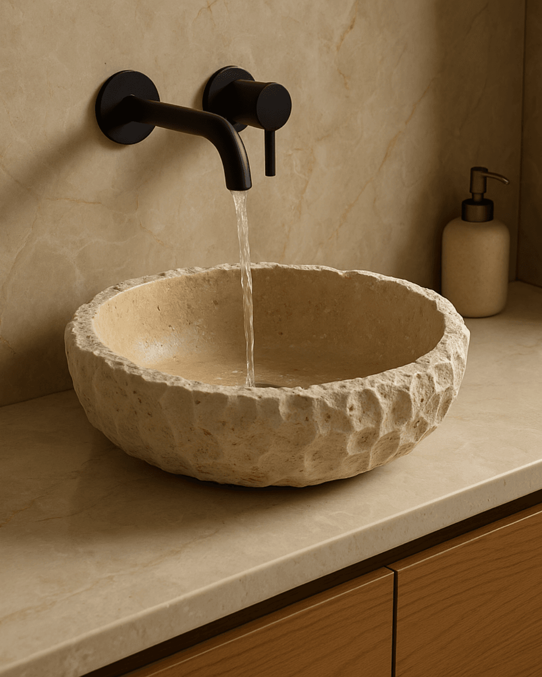 Natural Form Travertine Stone Sink