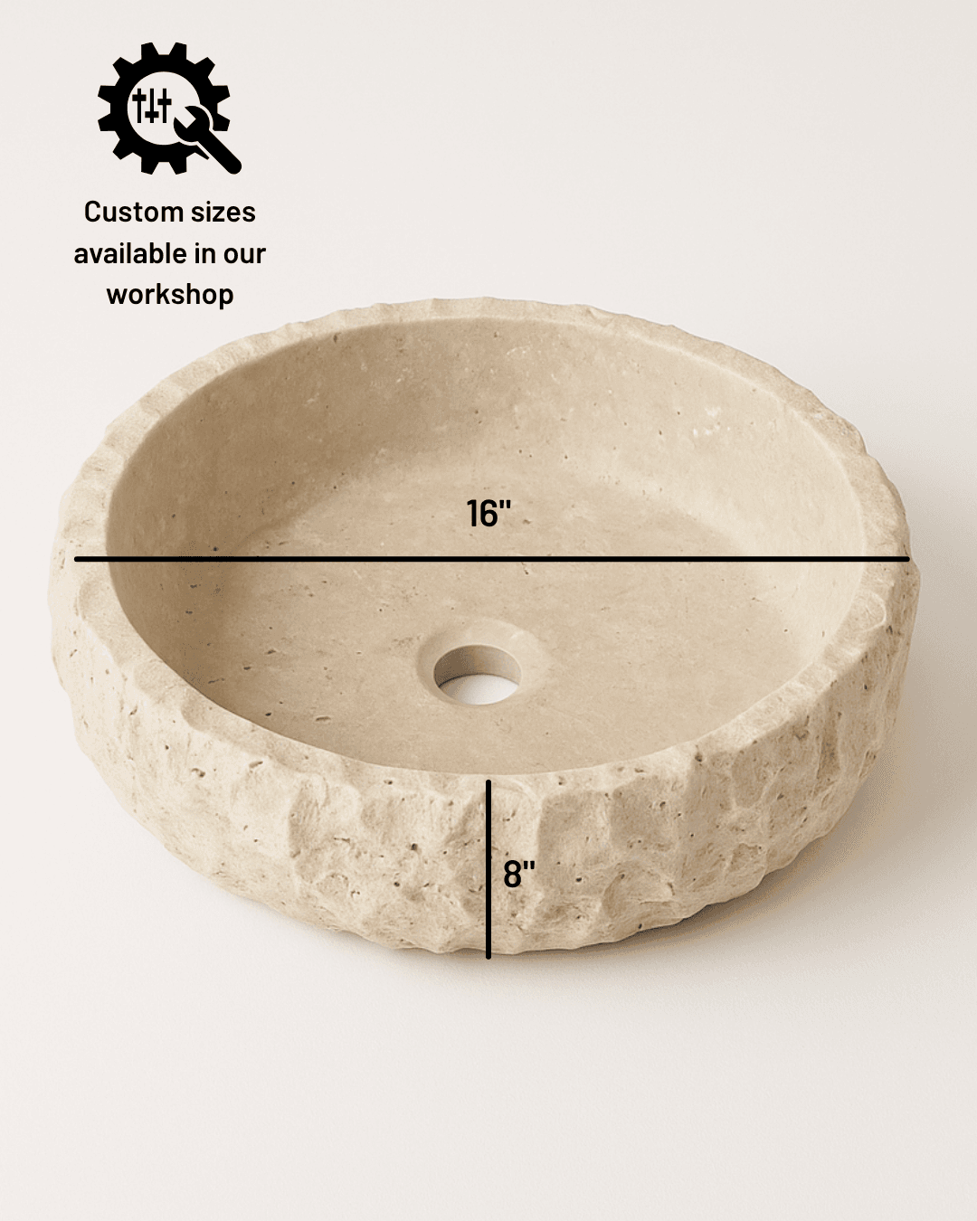 Natural Form Travertine Stone Sink