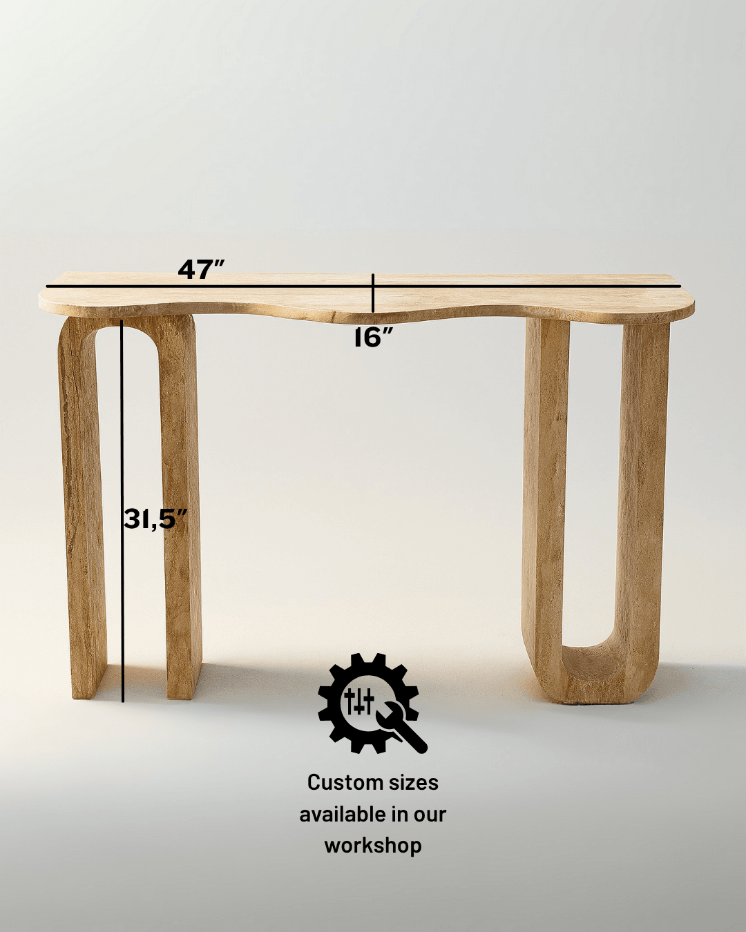 Travertine Console Table , Natural Stone Entryway Table