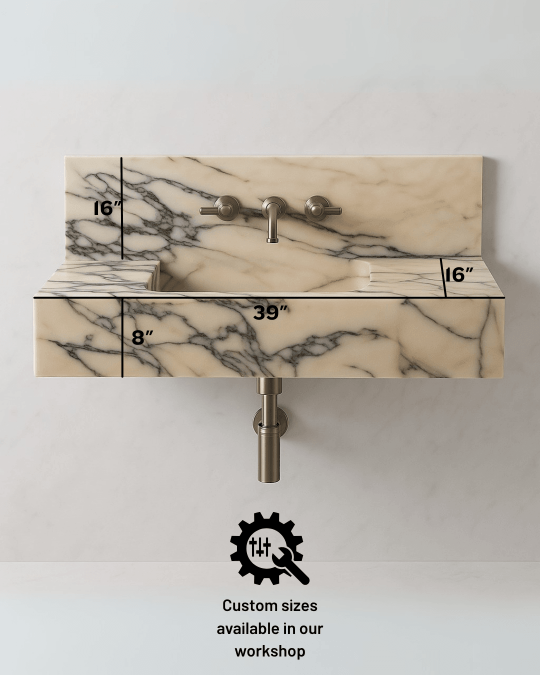 Luxury Calacatta Marble Handmade Custom Sink