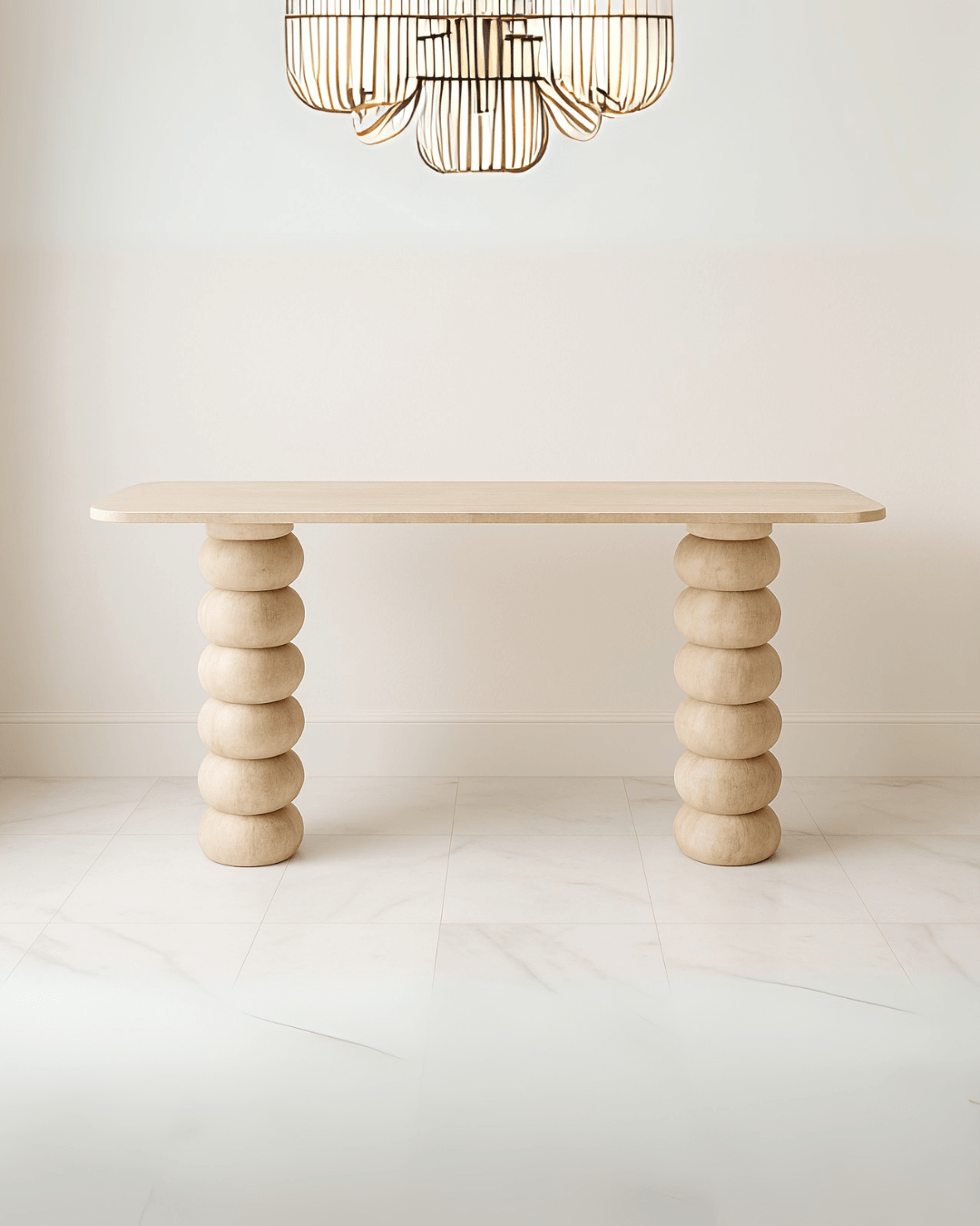 Travertine Console Table – Elegant Entryway Design