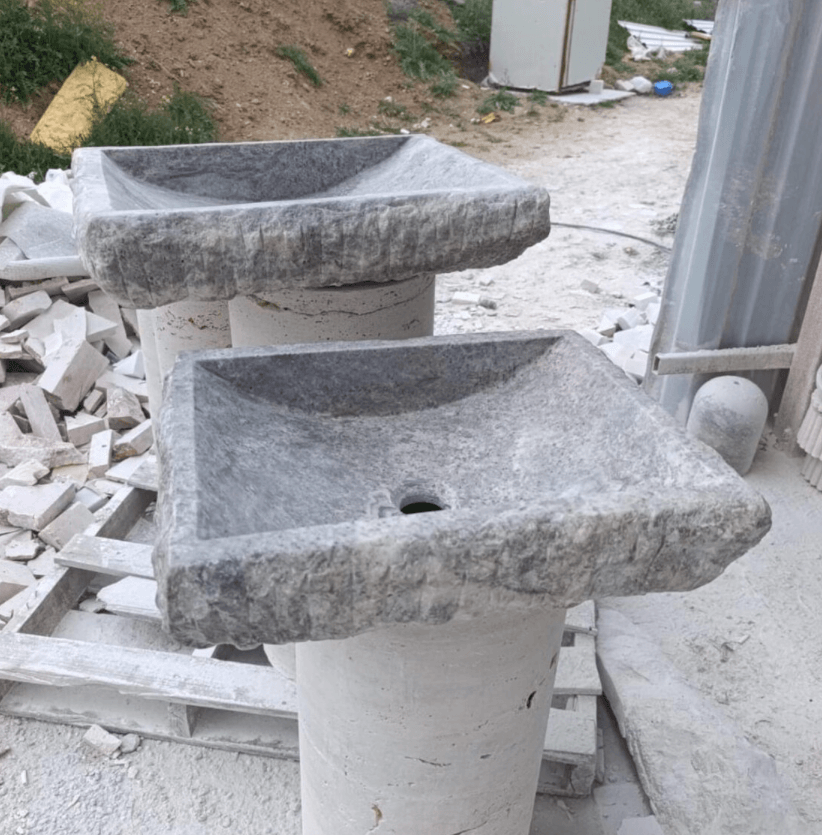 Granit Gri Ham Yüzey Lavabo