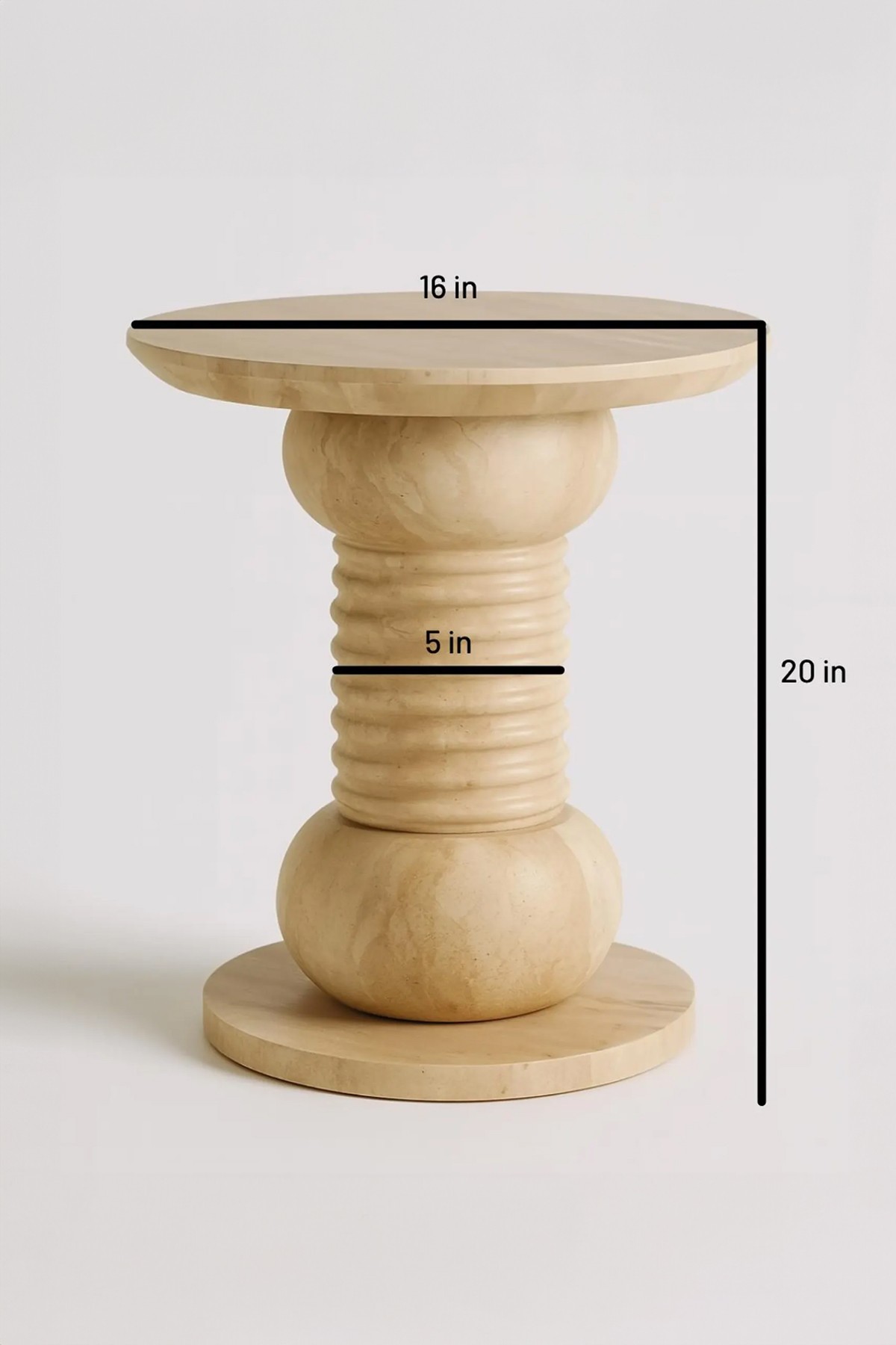Handmade Travertine Side Table – Modern & Elegant Design