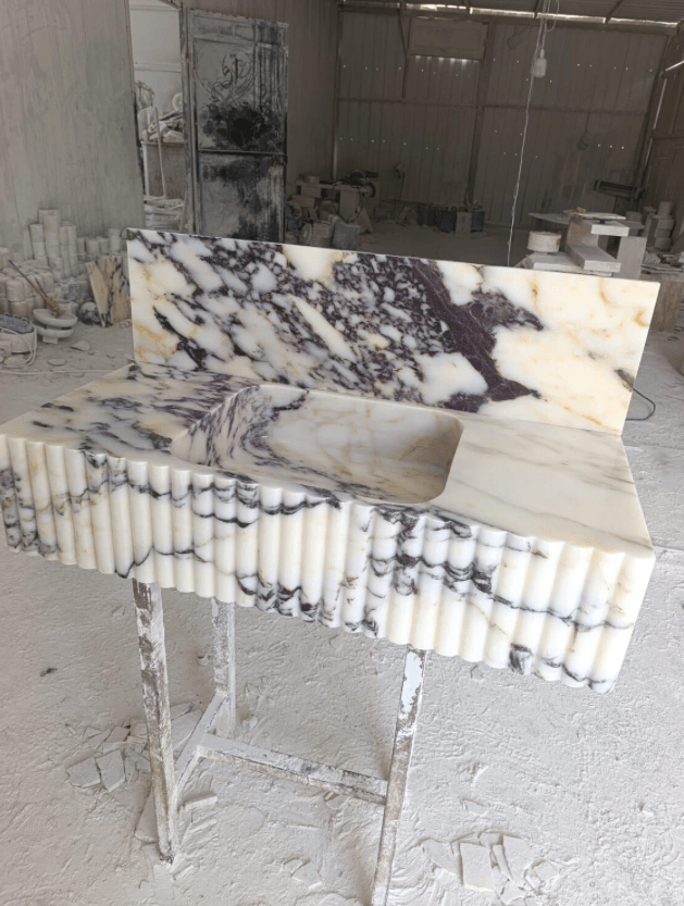Menekşe Mermer Lüks Lavabo Ünitesi