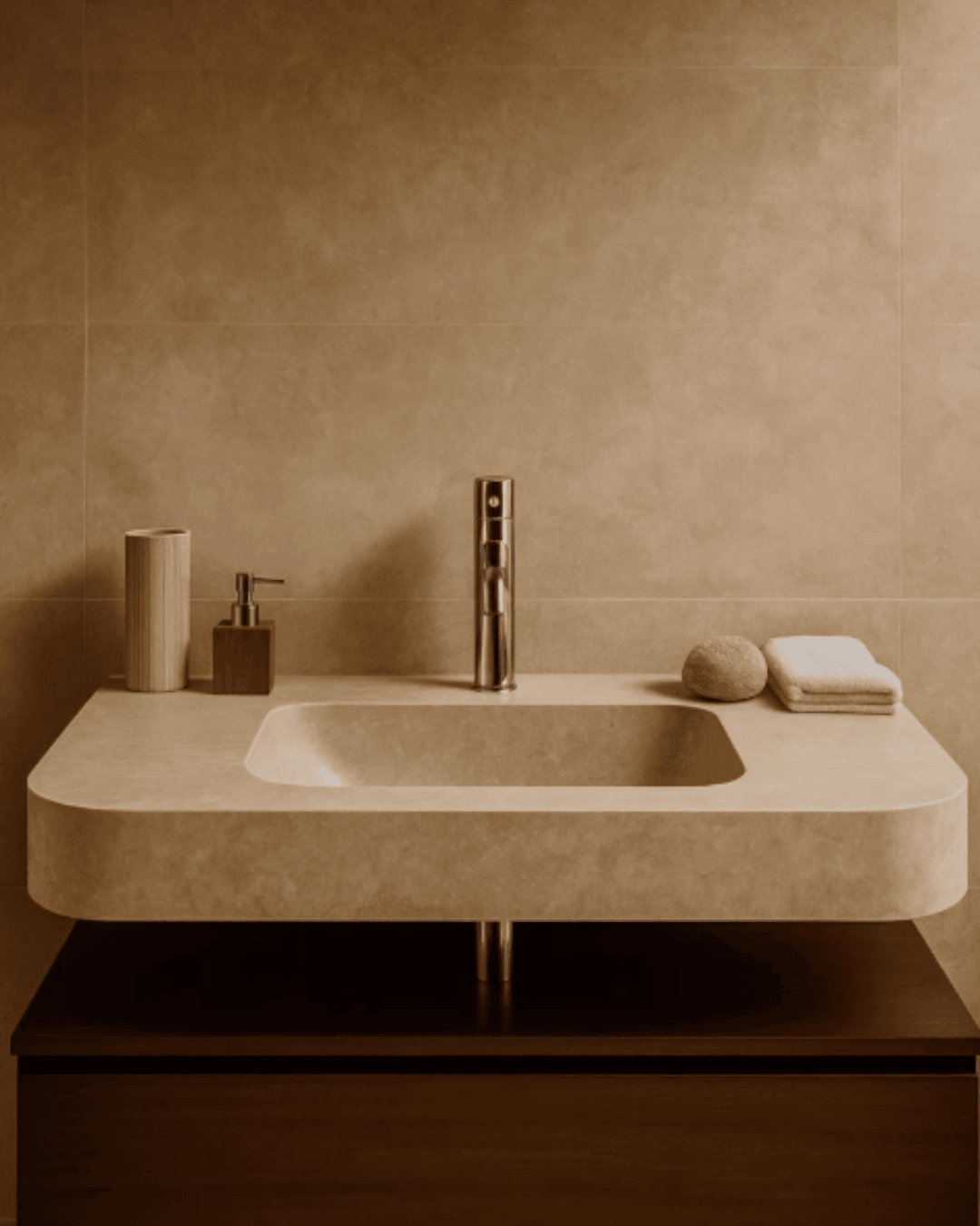 Natural Travertine Bathroom Sink 