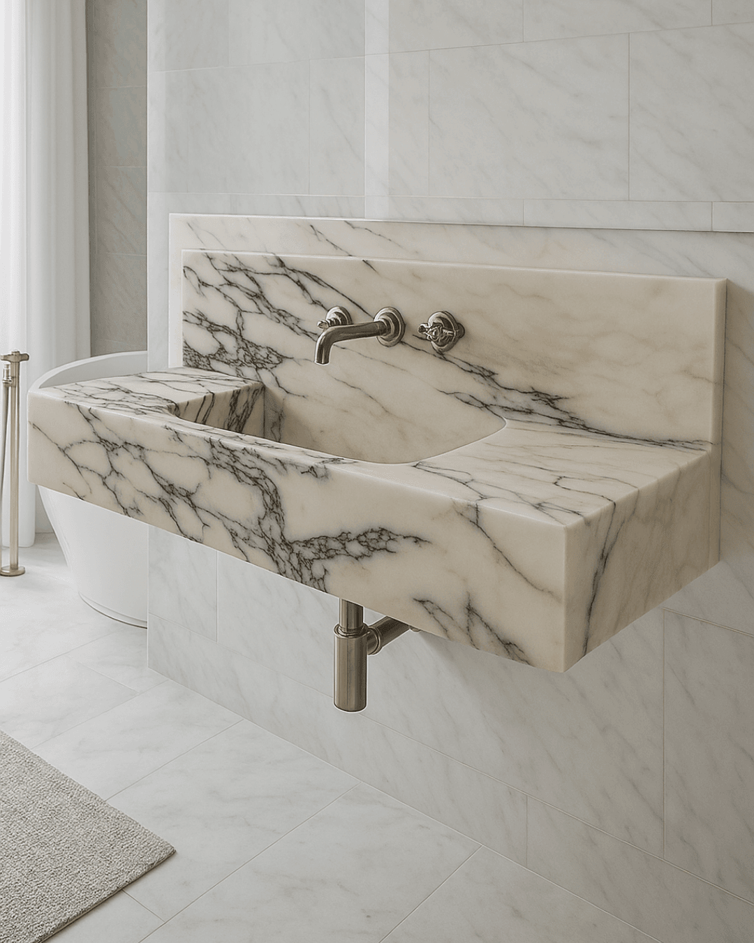 Luxury Calacatta Marble Handmade Custom Sink