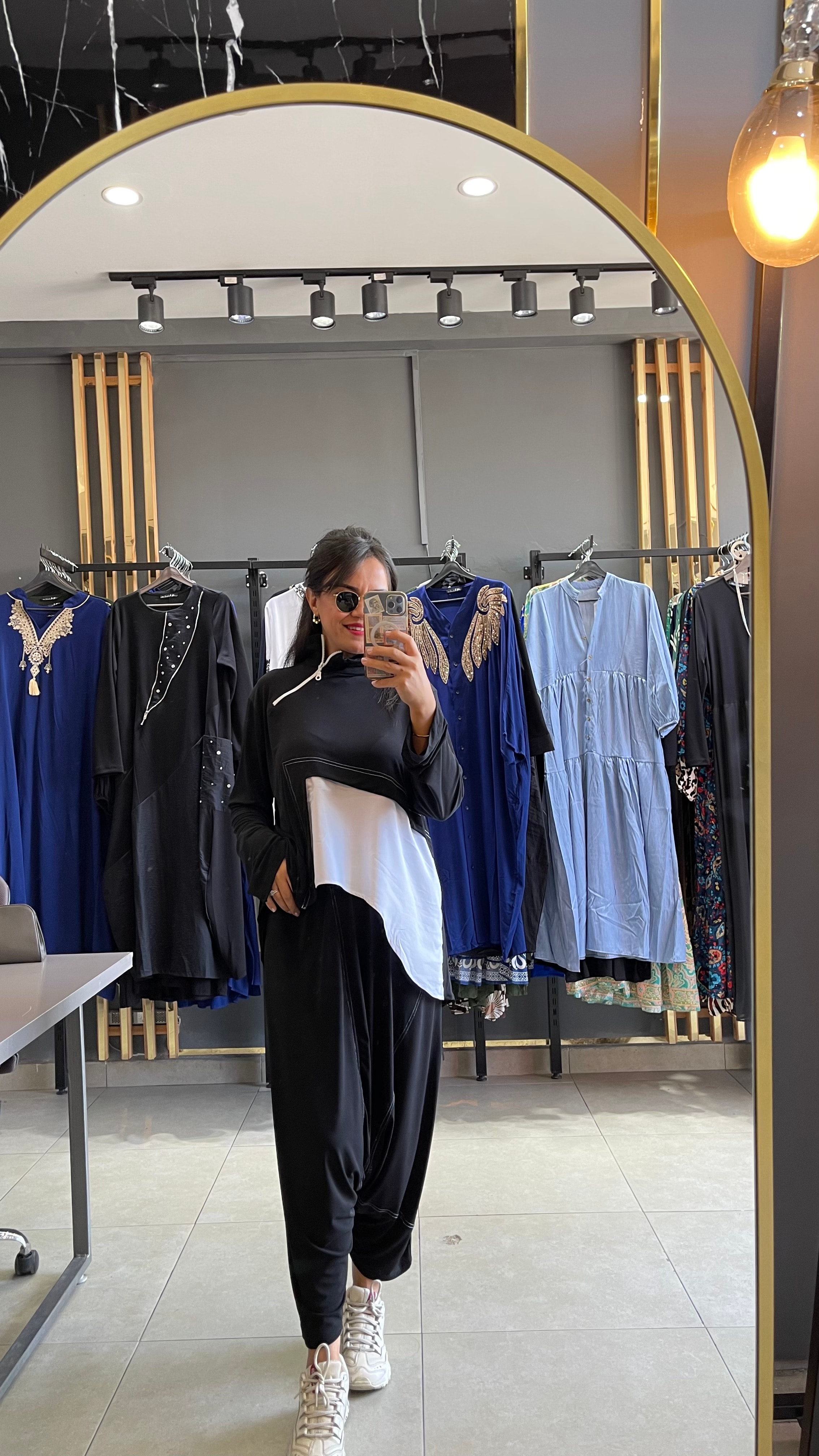 Sandy dökümlü fermuarlı şalvar takım