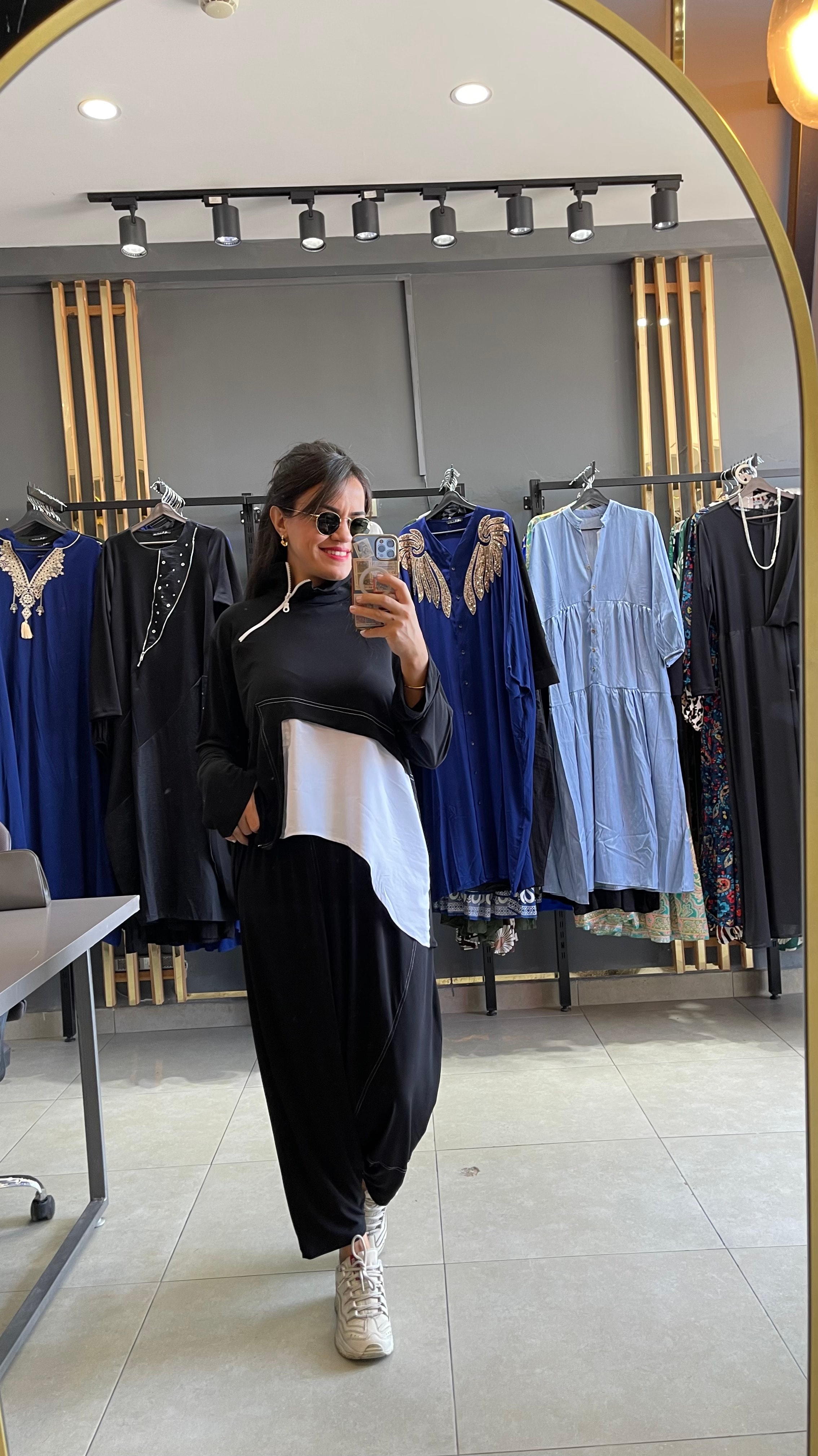 Sandy dökümlü fermuarlı şalvar takım