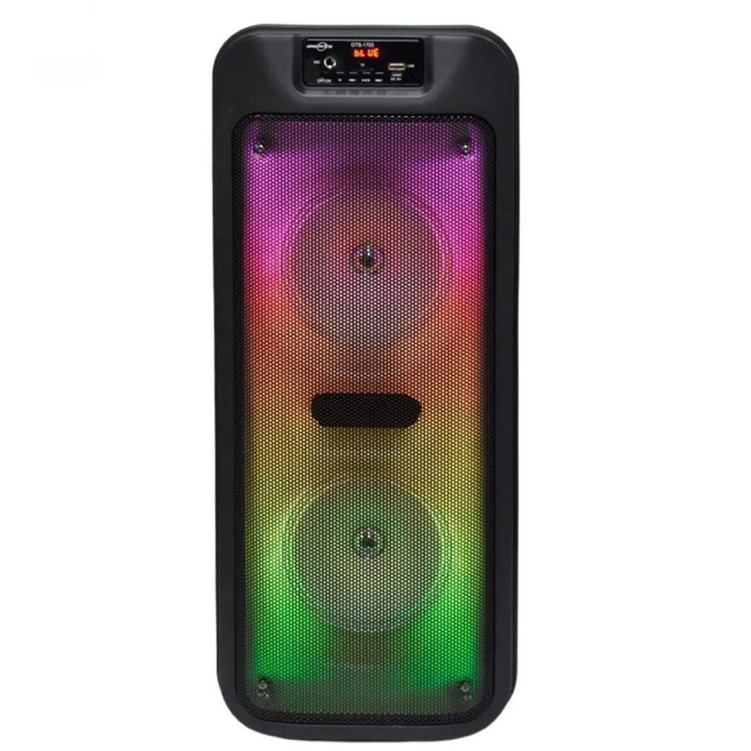 Greatnice GTS-1703 Mikrofonlu, Led Işıklı, USB/SD Kart/FM Radyo, Parti, 6,5"x2 Karaoke Bluetooth Hoparlör