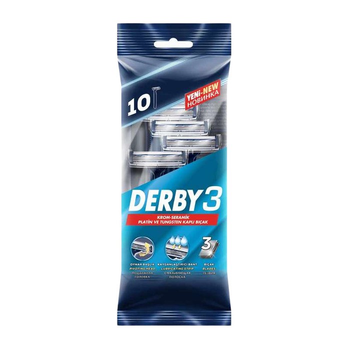 Derby Tıraş Bıçağı Klasik 3 Bıçak Poşet 10'lu