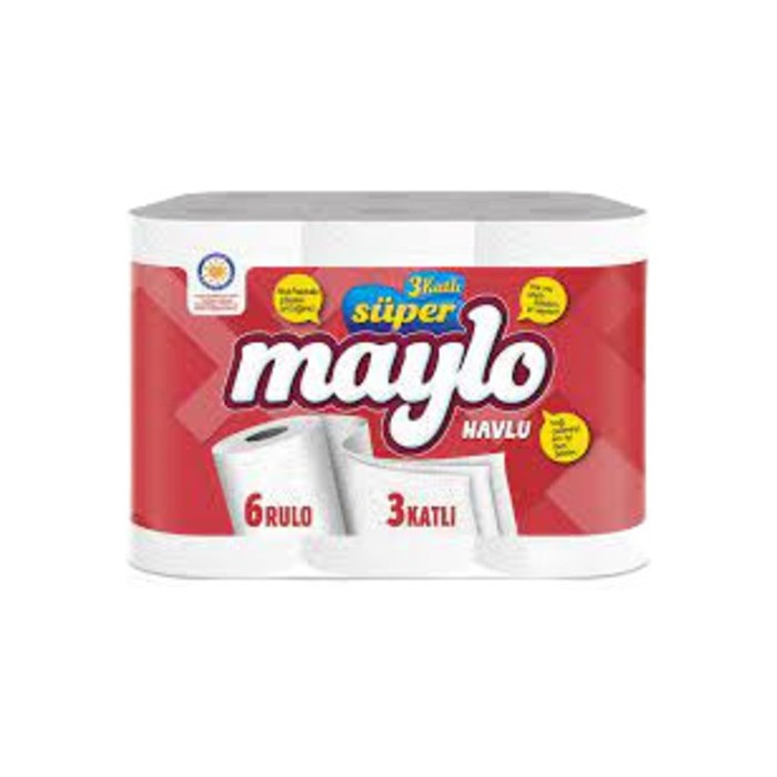 Maylo Süper Maylo Kağıt Havlu 3 Katlı 6 Rulo