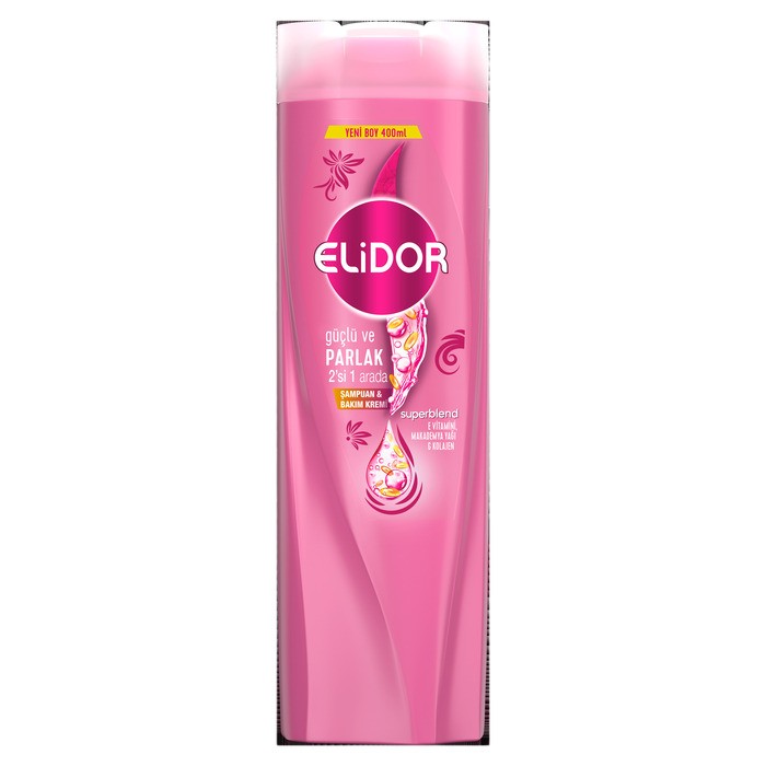 Elidor Güçlü Ve Parlak 2'si 1 Arada Şampuan & Bakım Kremi 400 Ml