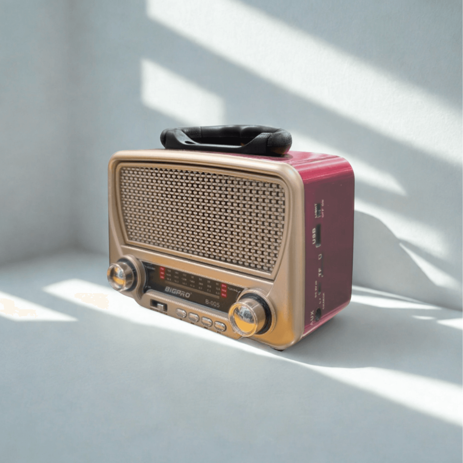 Bigpro B-005 Retro Nostaljik Radyo Bluetooth, FM, USB, Fenerli, Müzik Kutusu Vintage Hoparlör