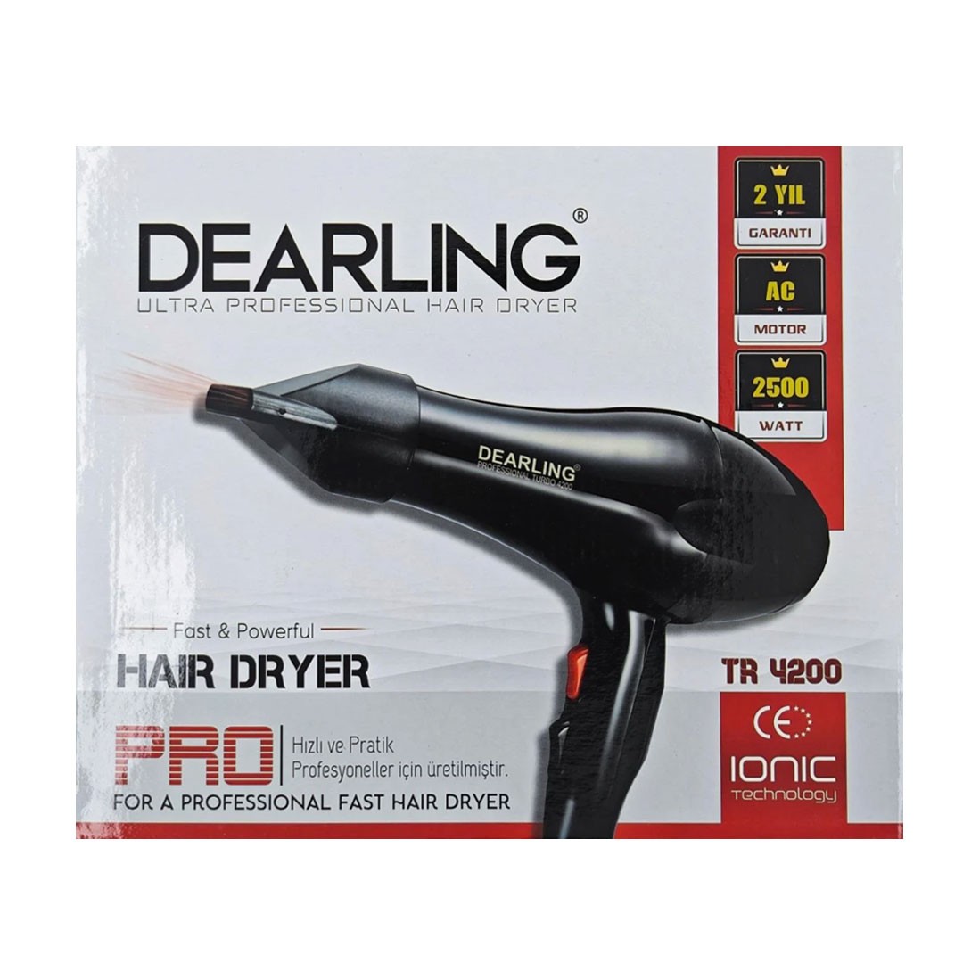 Dearling TR4200 Profesyonel Saç Kurutma Makinesi 2500W | İyonlu, 2 Hız & Isı Ayarlı, 2 Başlıklı Fön Makinesi