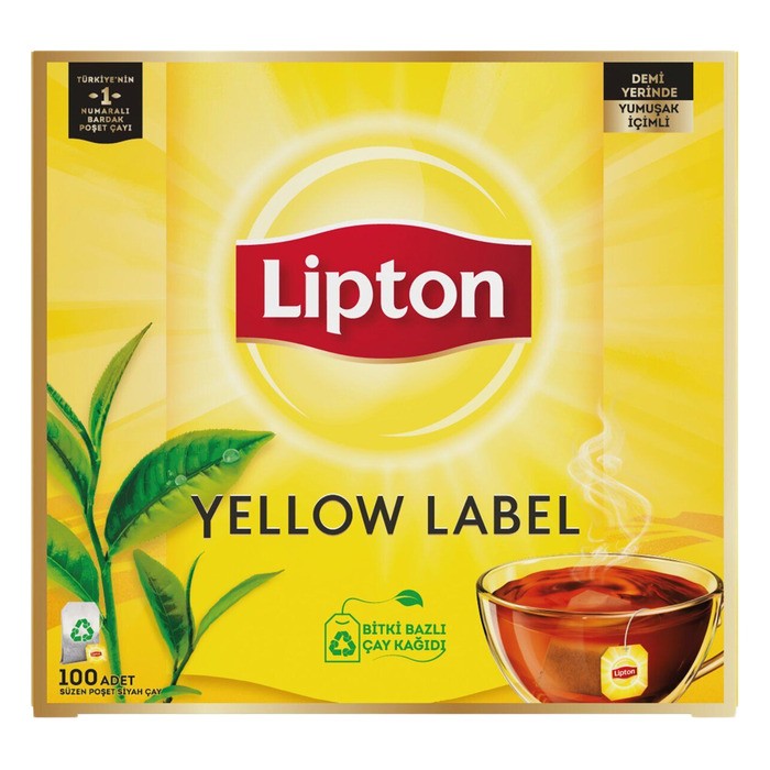 Lipton Yellow Label Süzen Bardak Poşet Çay 100'lü