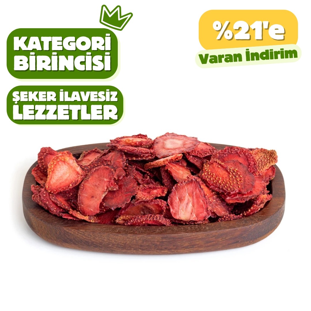Kurutulmuş Şeker İlavesiz Yaprak Çilek