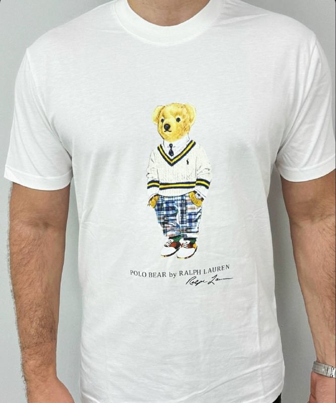 Ayıcık Görselli Beyaz T-shirt