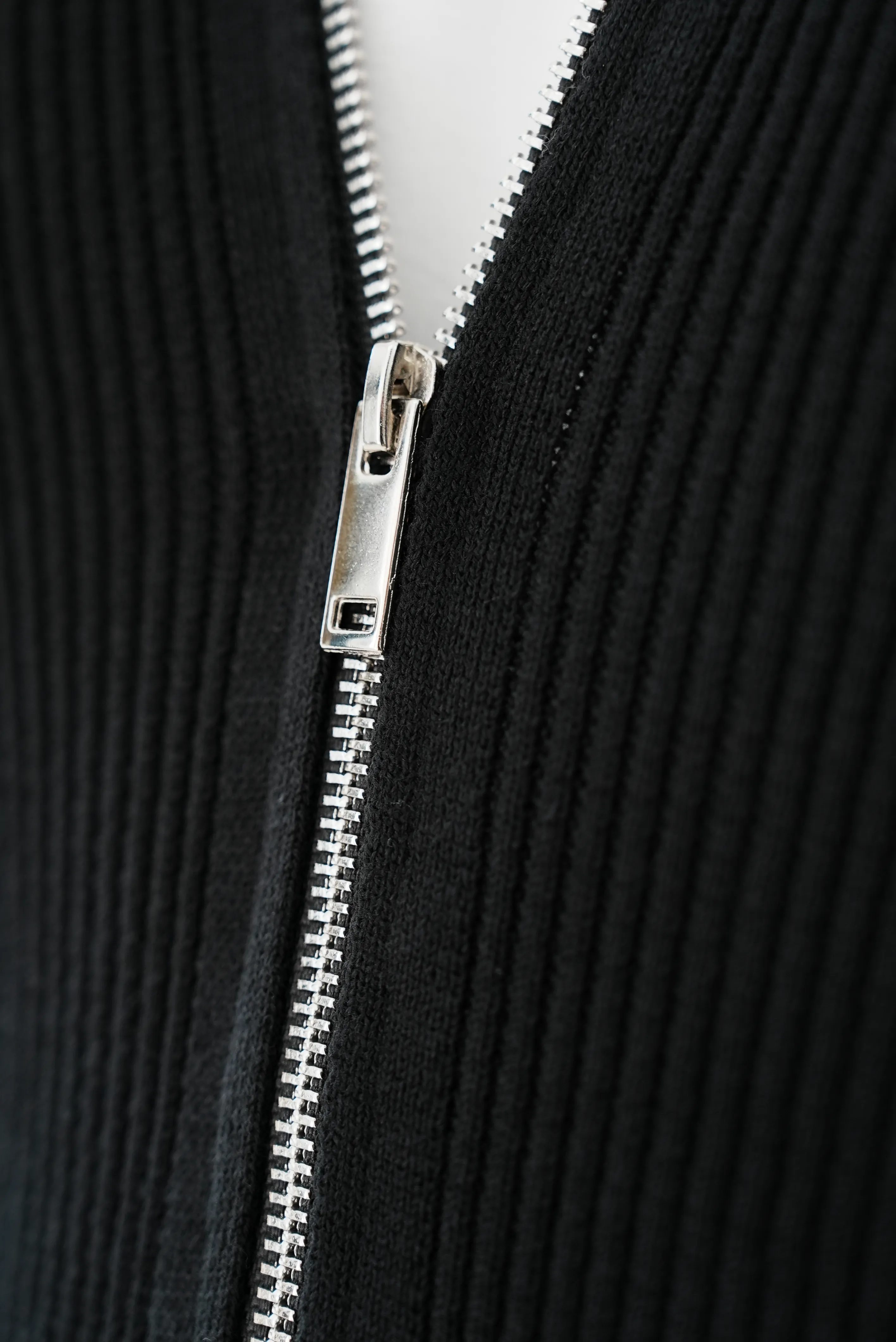 Çift Fermuarlı Yarım Yaka Triko Hırka