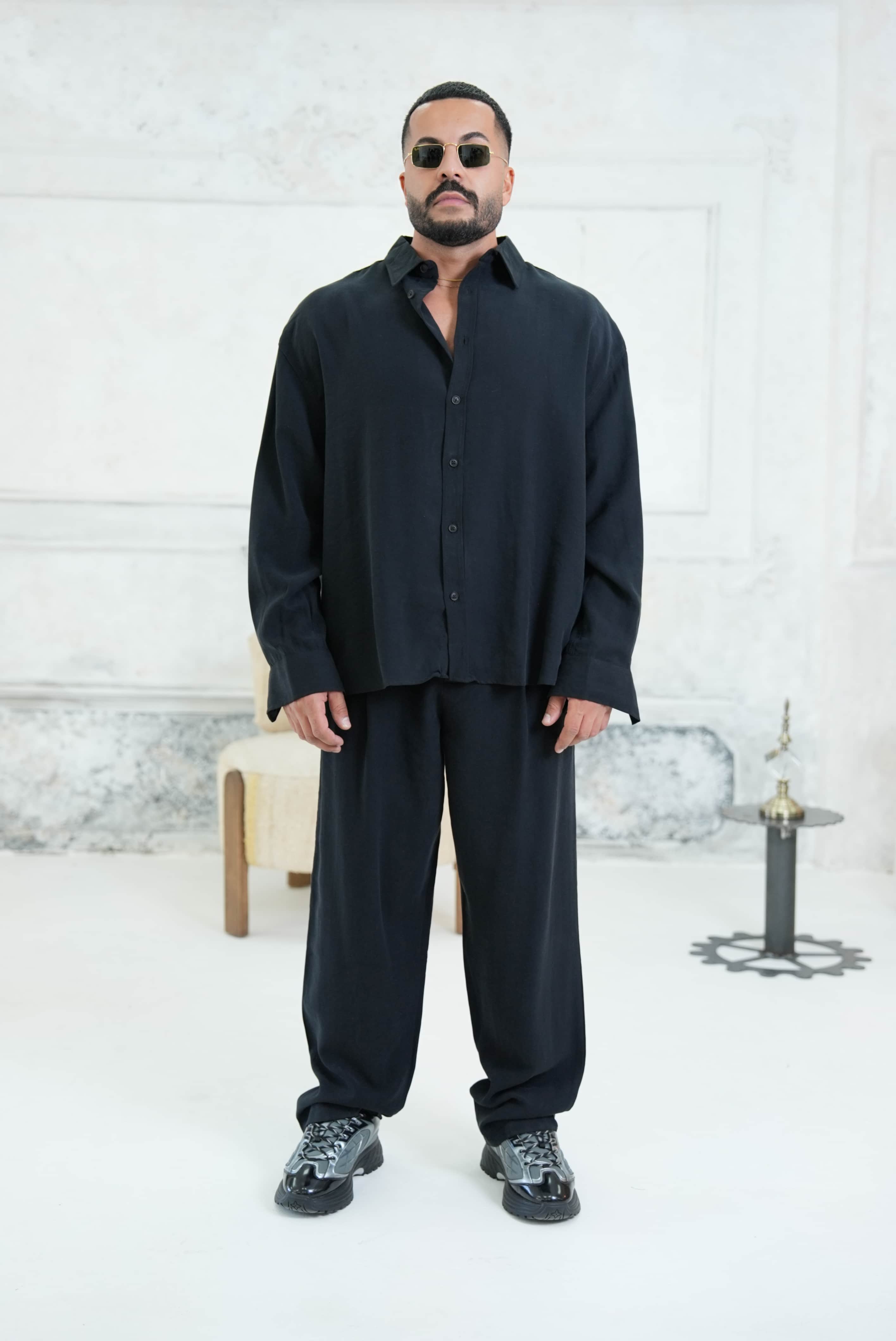 Oversize Yıkamalı Kumaş Takım